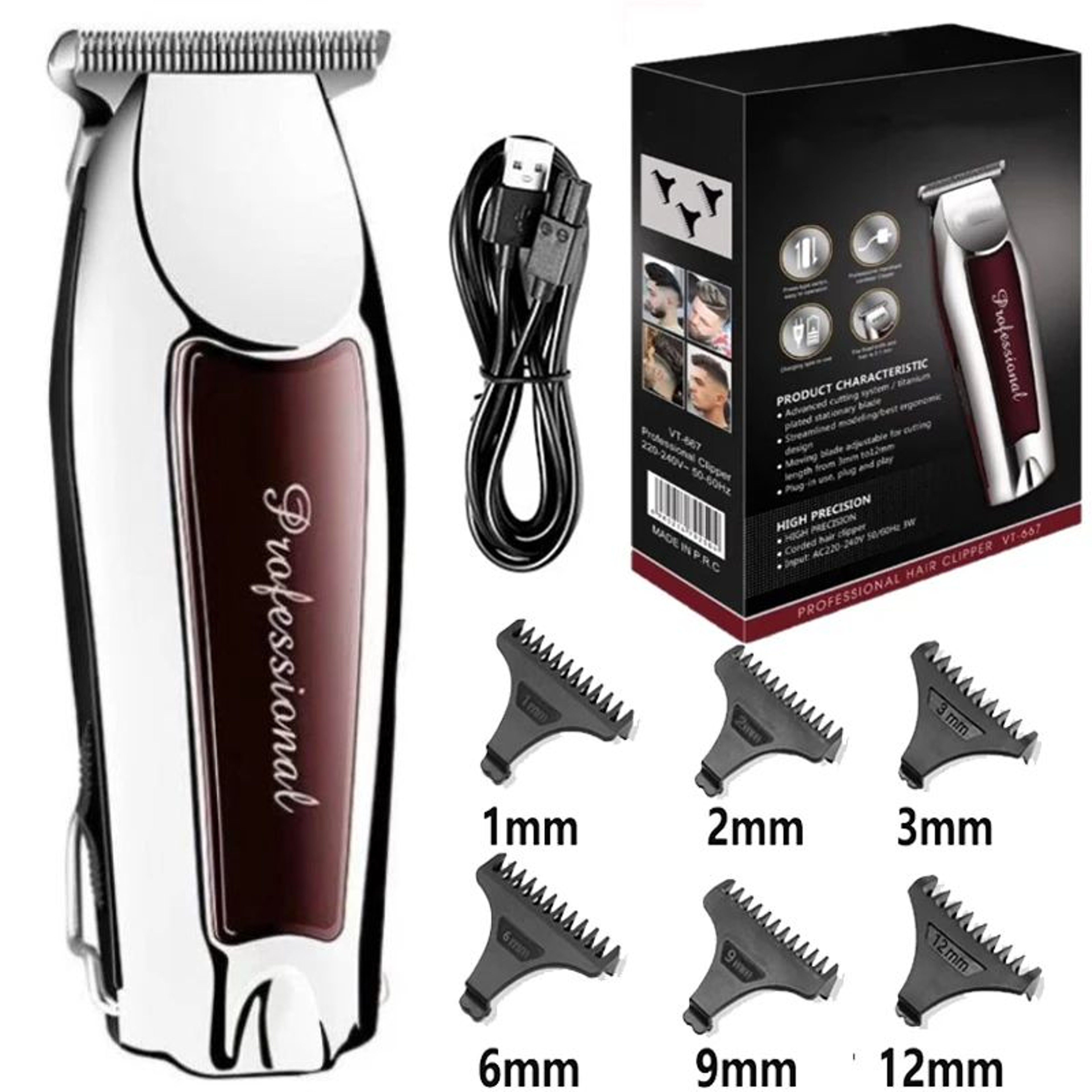 Rechargeable Cordless Hair Trimmer For Men  Professional Electric Hair Clipper  Beard Trimmer 7