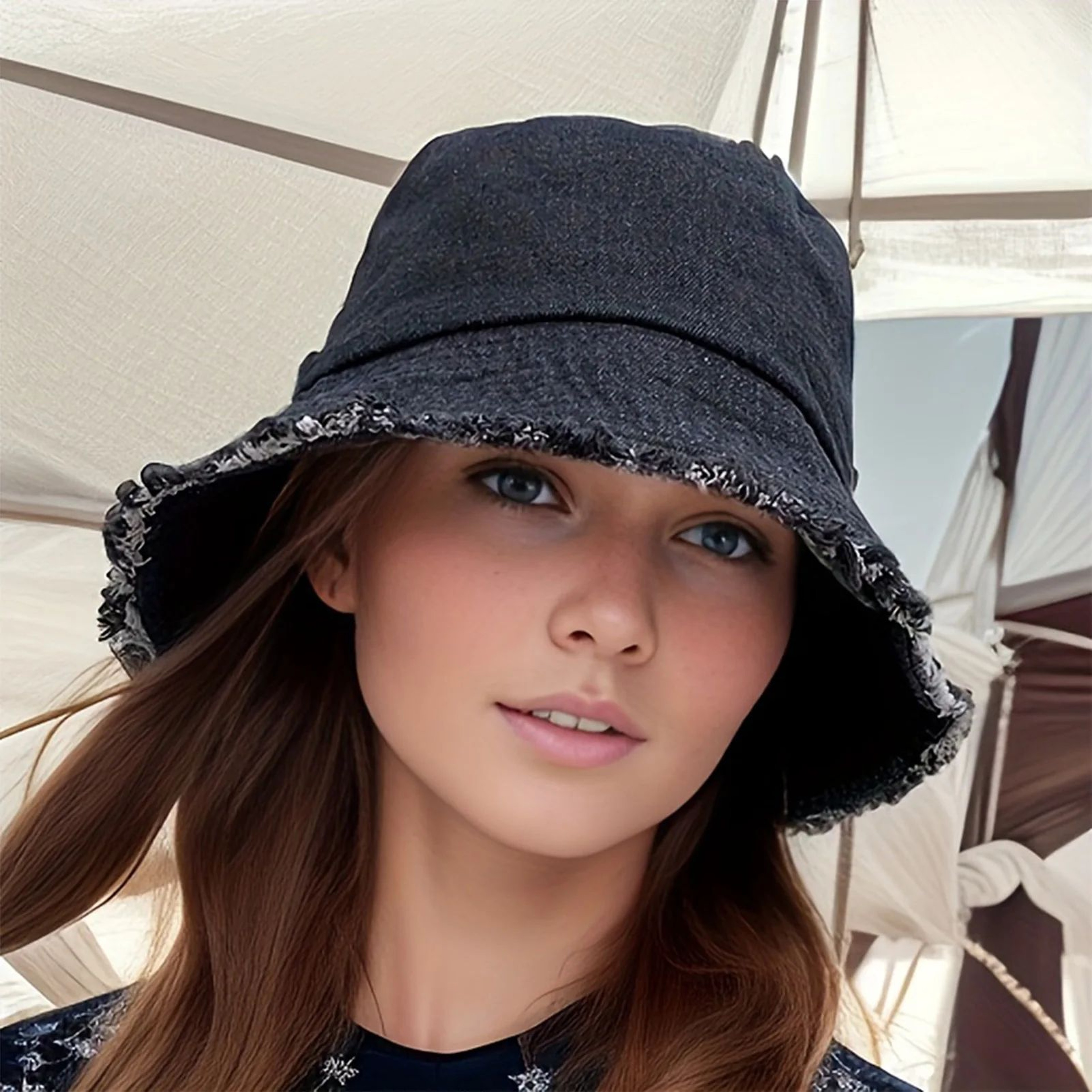 Trendy Women Summer Bucket Hat  Breathable Denim Sun Hat For Beach Travel  Outdoor Fisherman Hat Fo 10