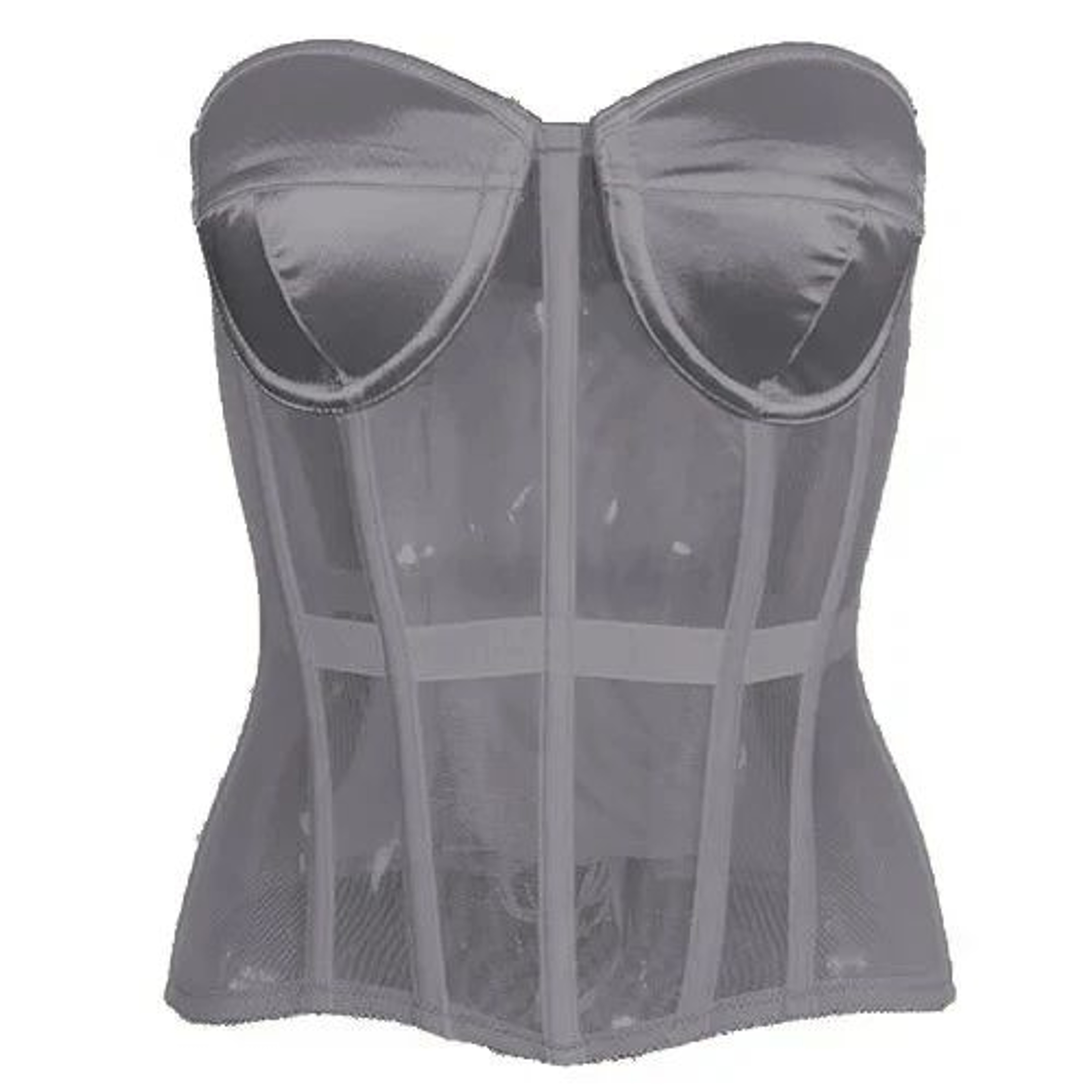 Strapless Corset Bustier For Women  Breathable Mesh Boned Bodice With Bra LaceUp Tummy Control Wais 9