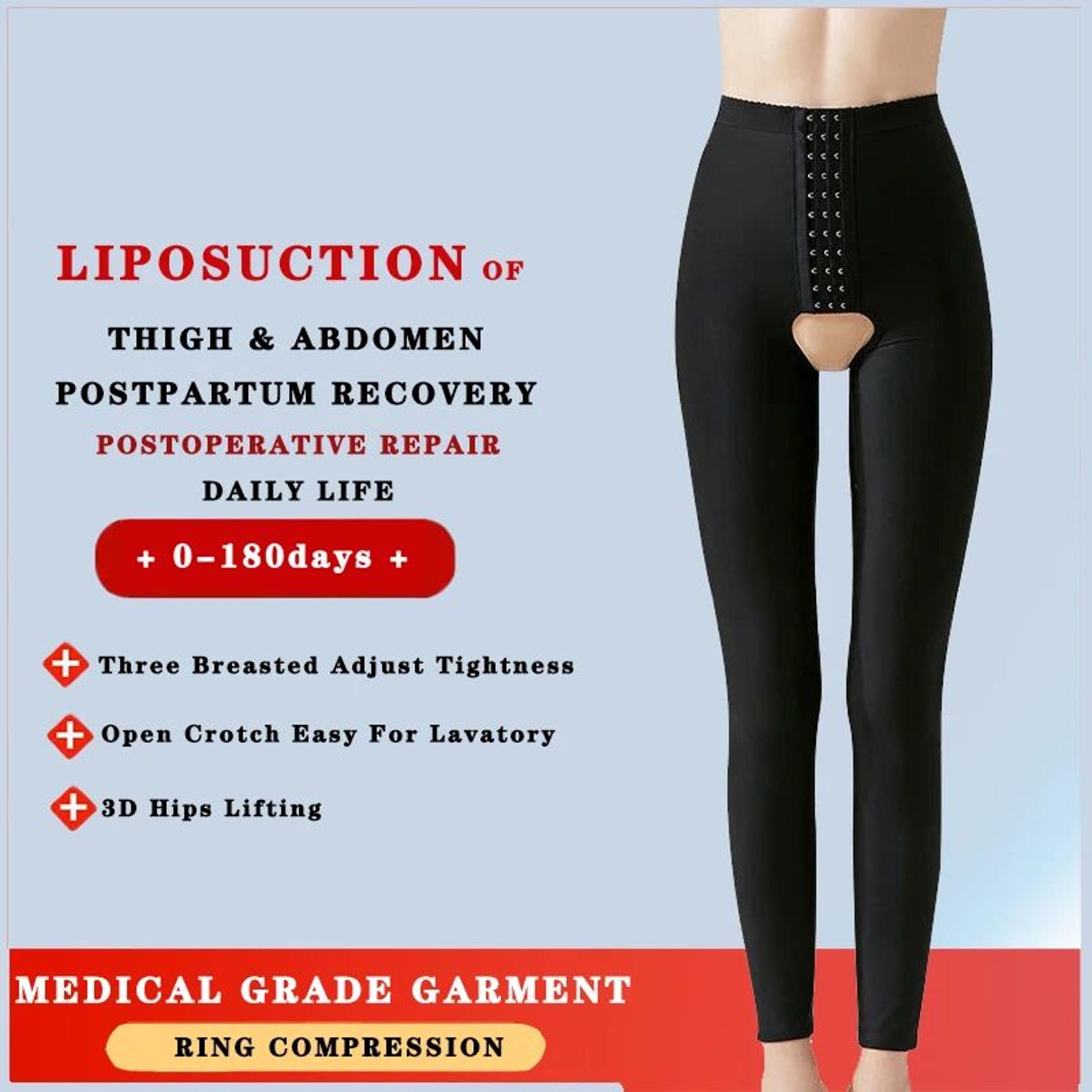 Womens PostLiposuction Compression Shapewear  Thigh  Belly Control Recovery Pants Medical Body Shap 3