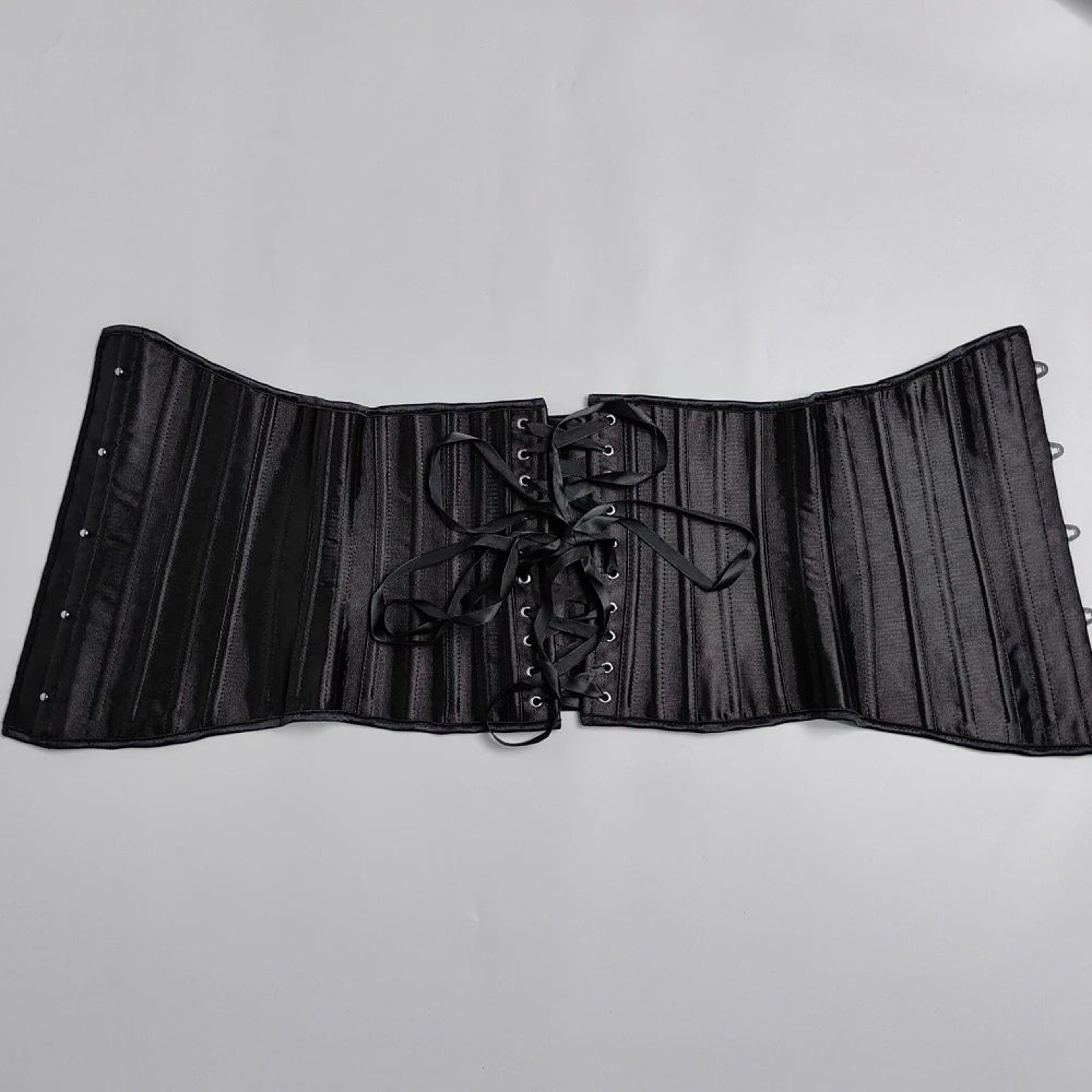 Mens 26 Steel Boned Corset Waist Trainer  LaceUp Medieval Vintage Abdomen Control Waist Slimmer Wit 4