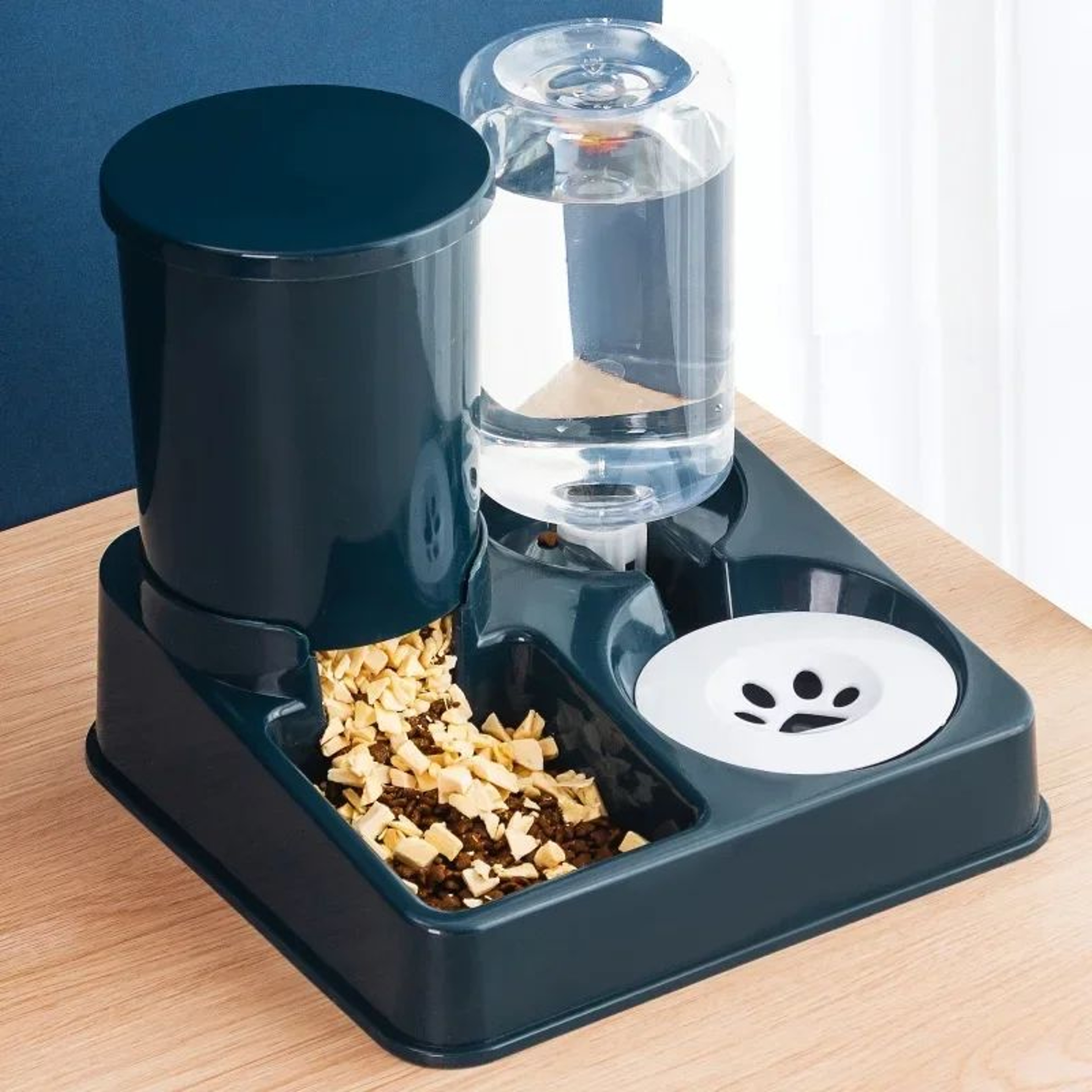 2in1 Automatic Cat Feeder Water Dispenser Set  Tilted Gravity Food Feeder And Waterer For Cats  Sma 13