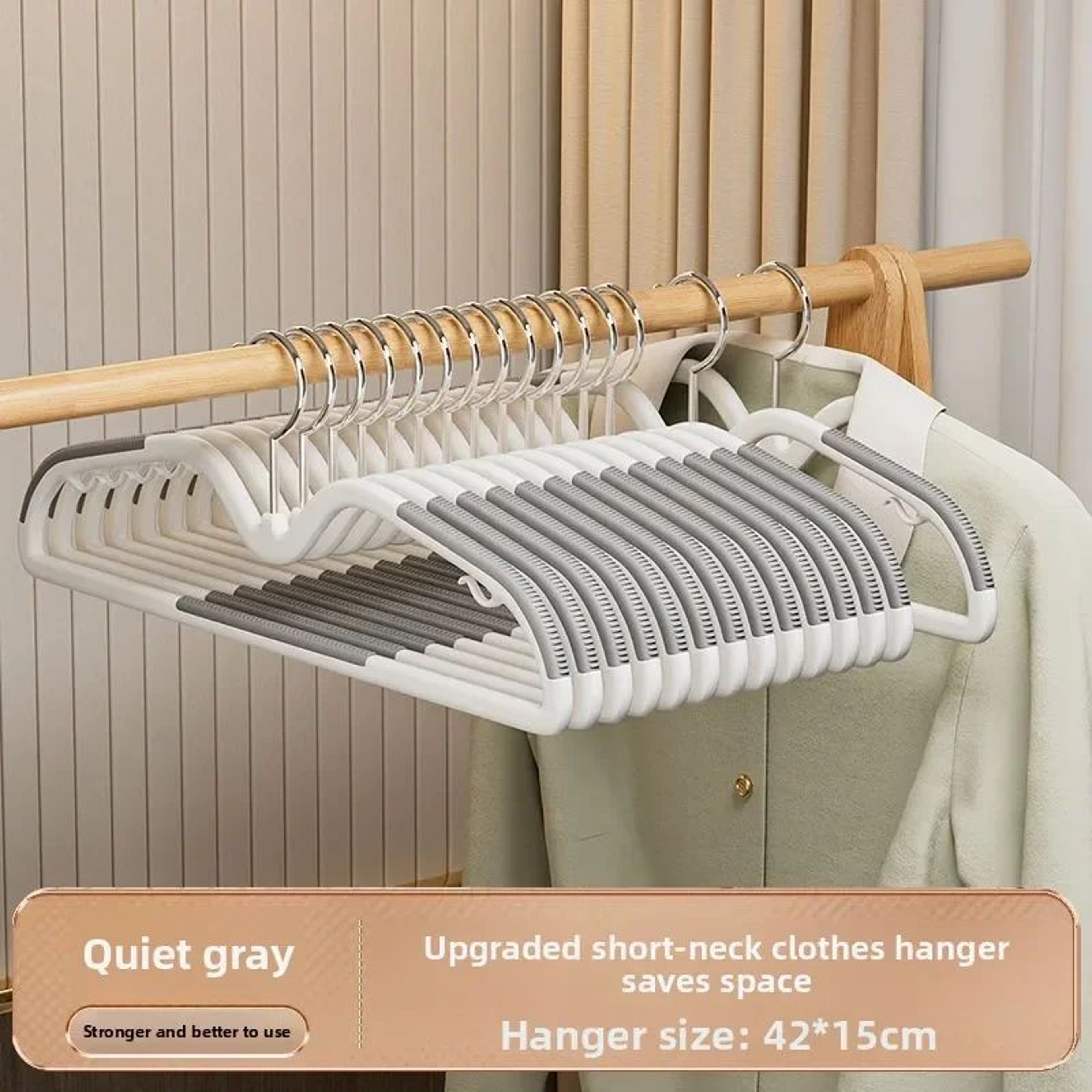 10 Pcs Space Saving Short Neck Clothes Hanger  Narrow Low Hanger Storage With AntiShoulder Corner 7