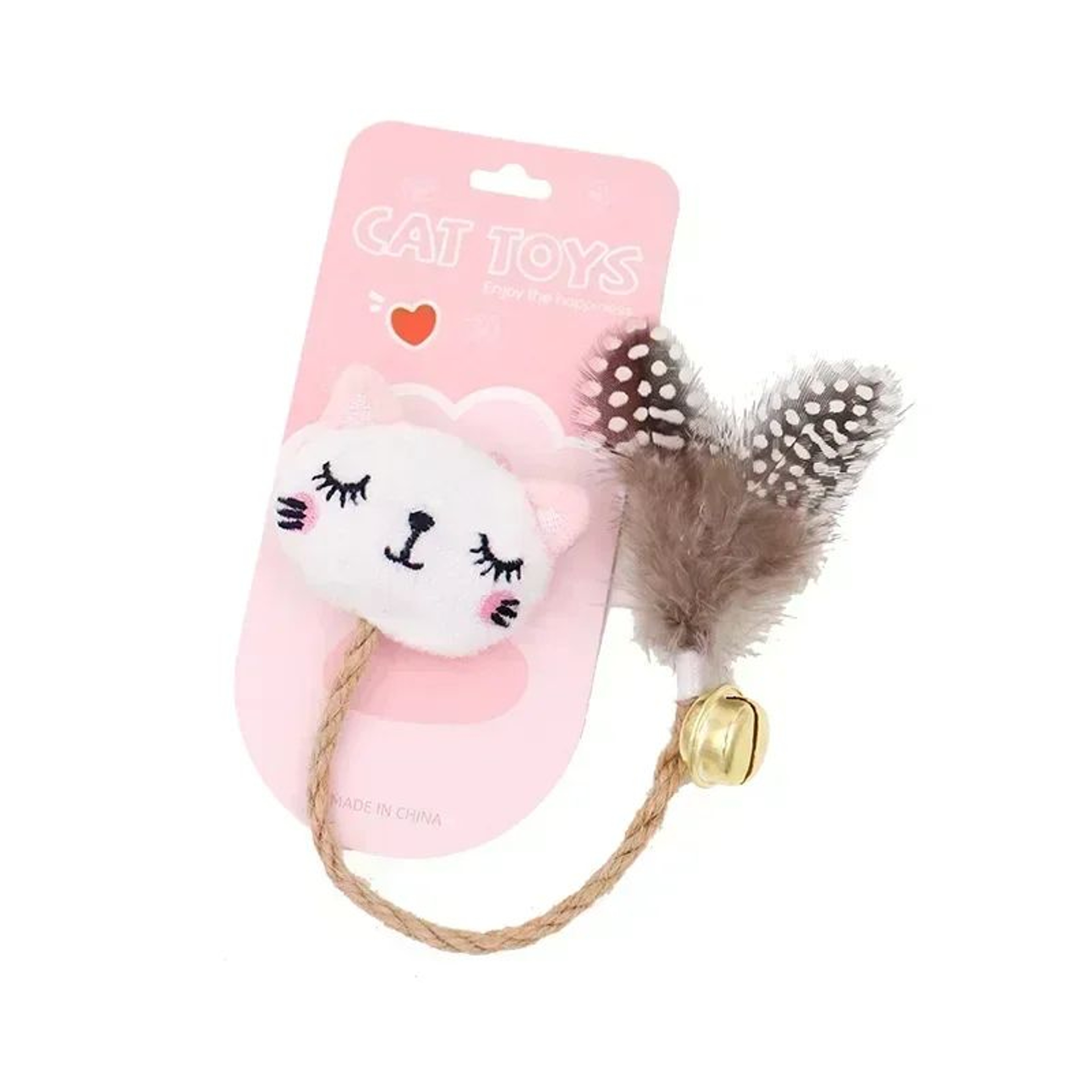 Catnip Feather Bell Chew Toy With Hemp Rope  Teething Dental Molar Stick For Kittens  Cats 4