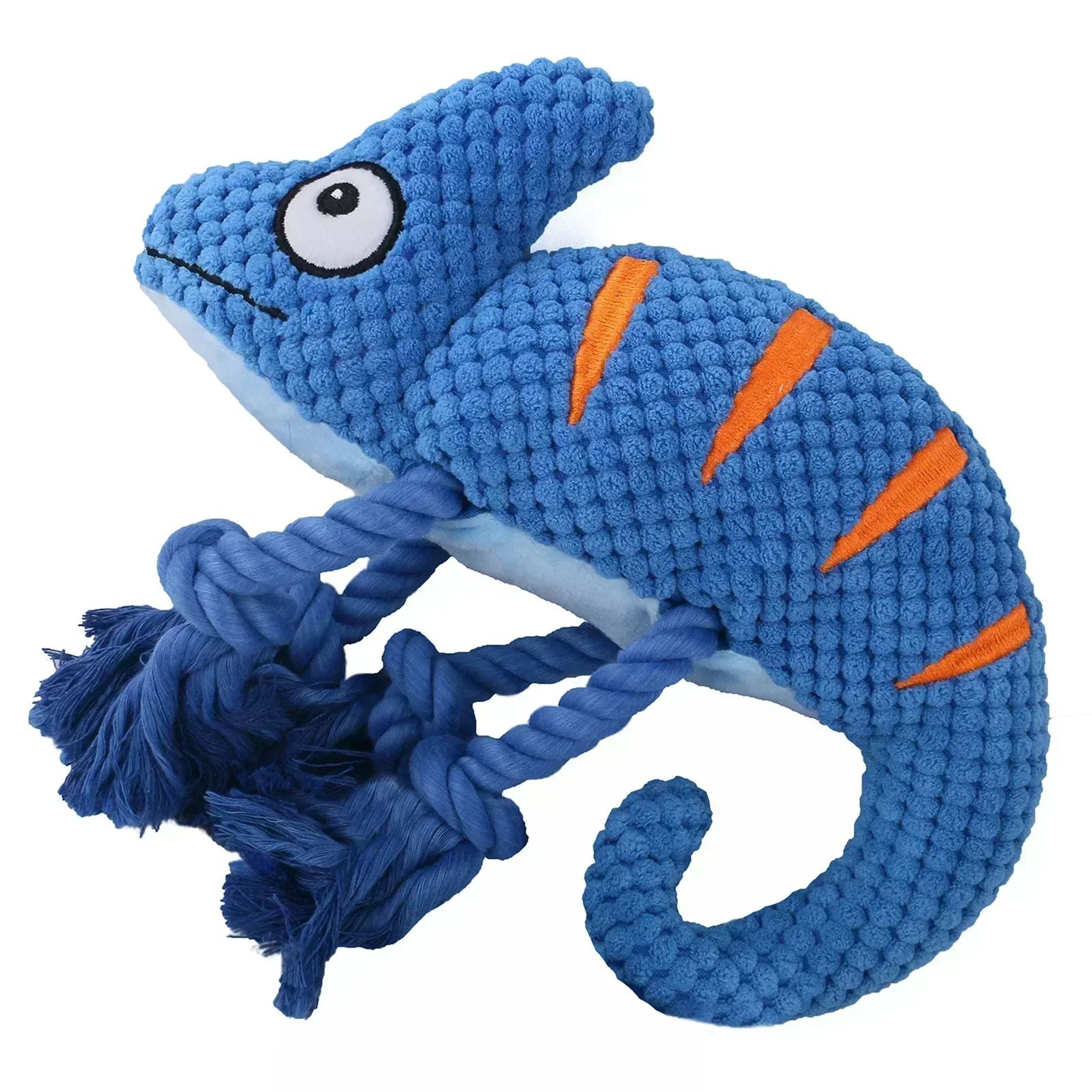 Chameleon Plush Squeaky Dog Toy  BiteResistant Chew  Squeaker Toy For Small To Large Dogs 6