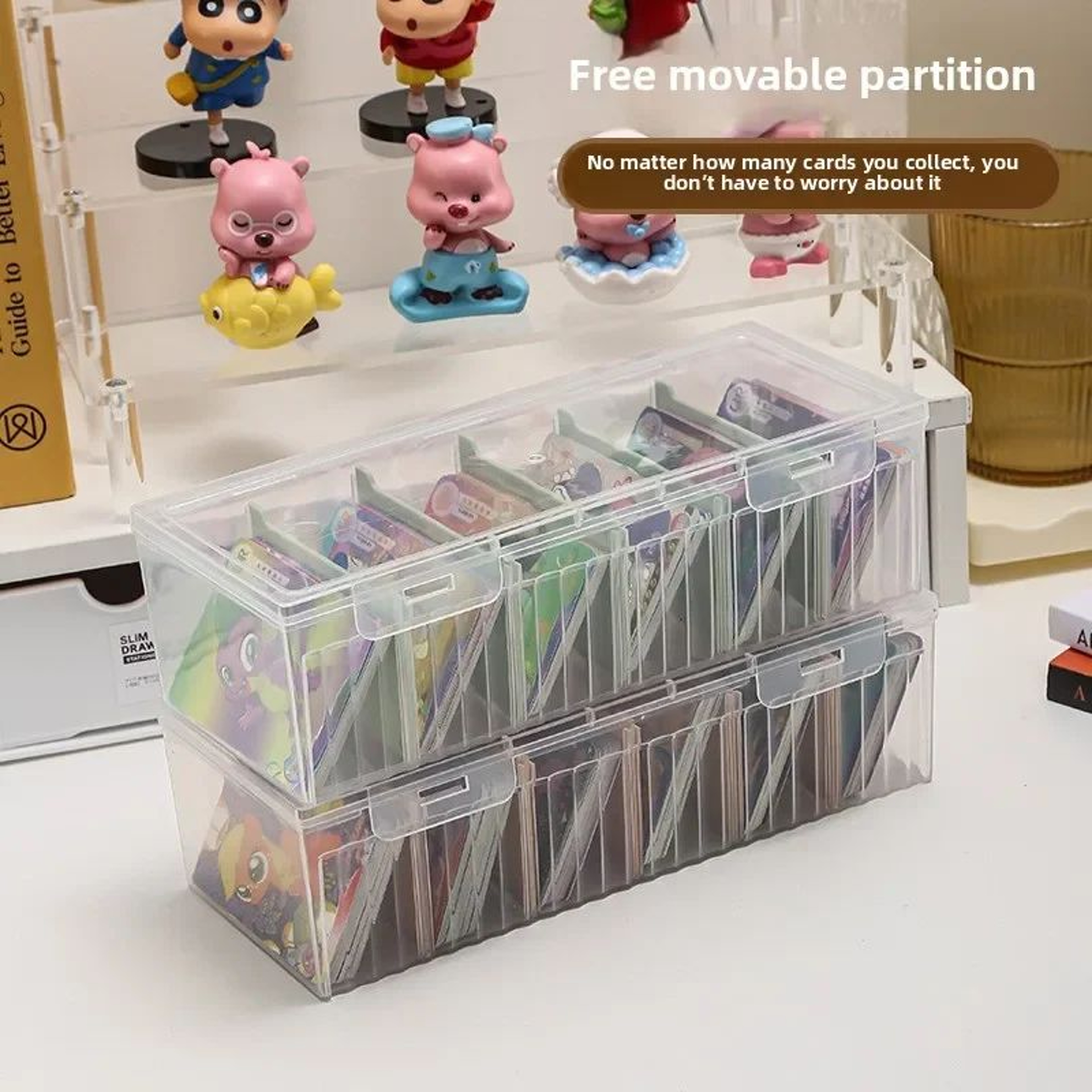 Transparent Clamshell Game Card Storage Box  Portable Plastic Organizer For Board Games  Trading Ca 3