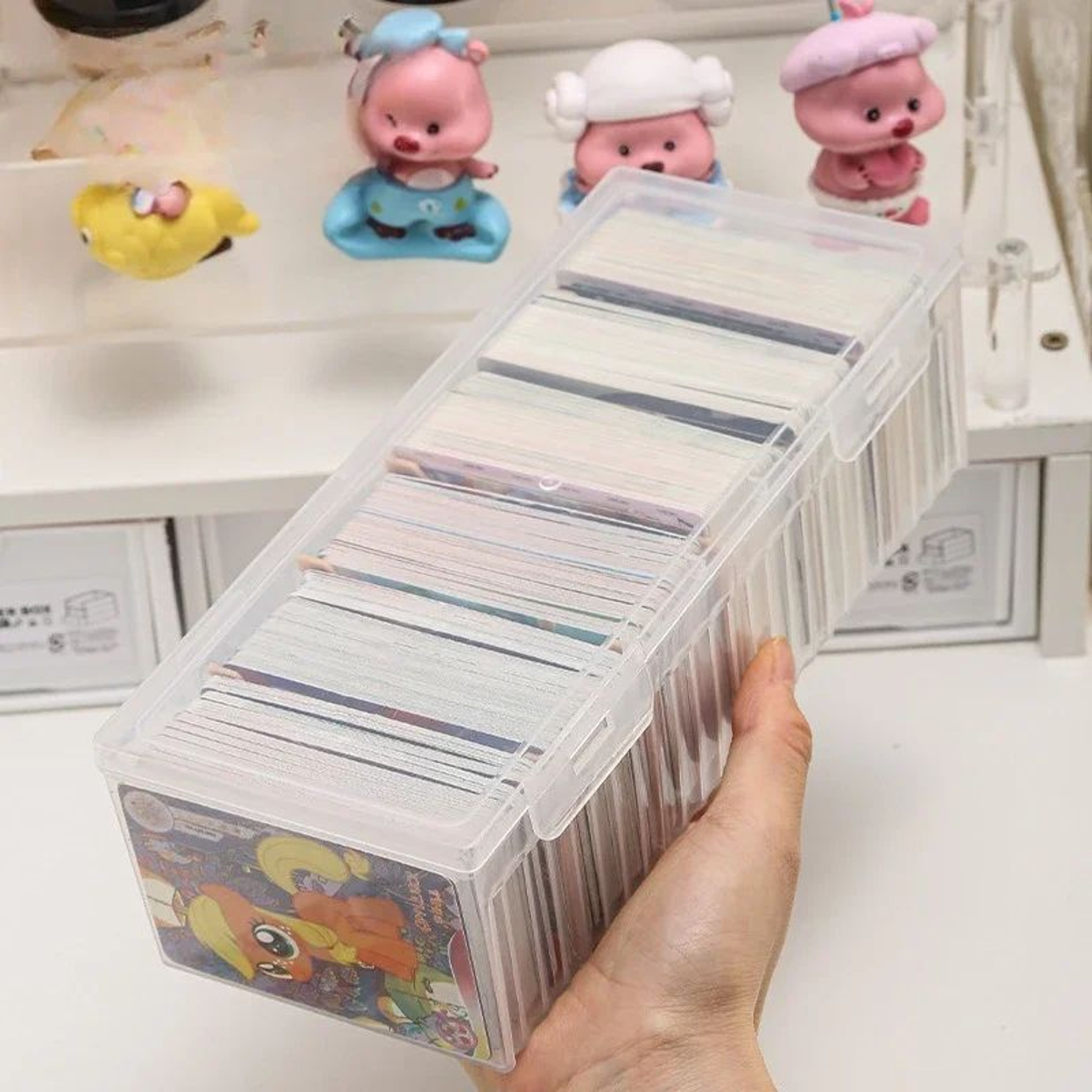 Transparent Clamshell Game Card Storage Box  Portable Plastic Organizer For Board Games  Trading Ca 5