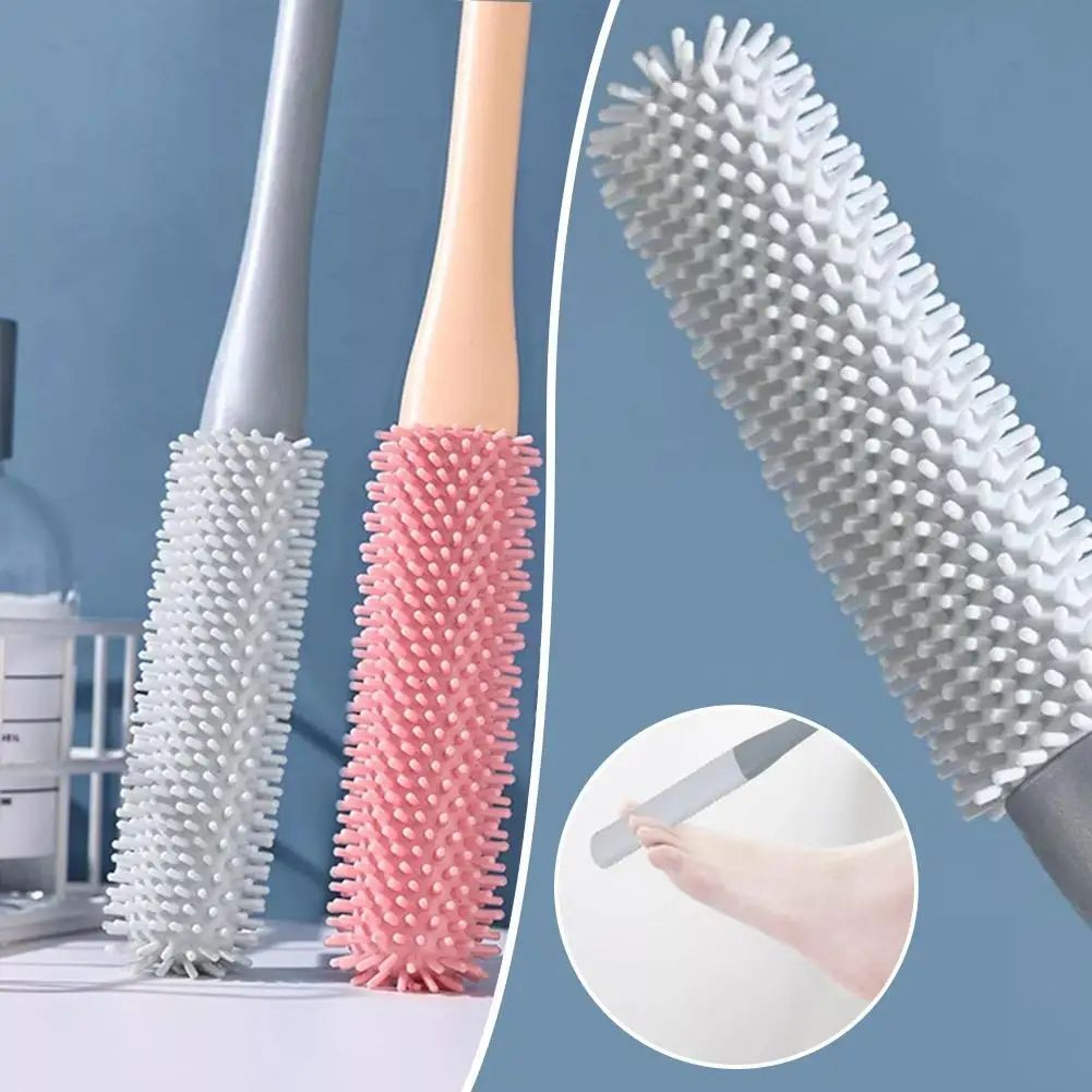 Long Handle Toe Cleaning Brush  Silicone Foot Scrubber For Shower BetweenToes Cleaner For Seniors A 2