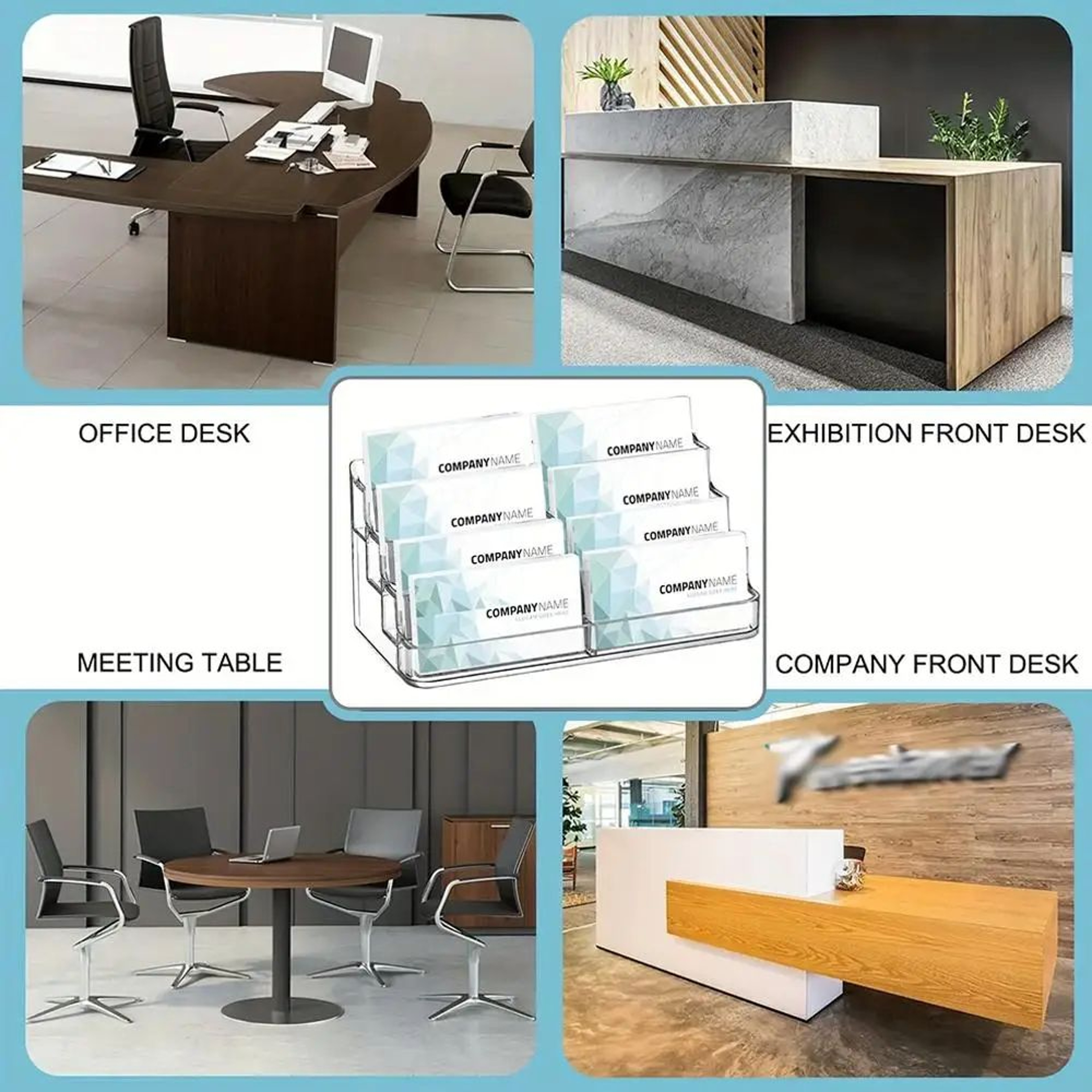8Slot Clear Acrylic Business Card Holder  Desktop Display Stand For Office Reception  Trade Shows 5