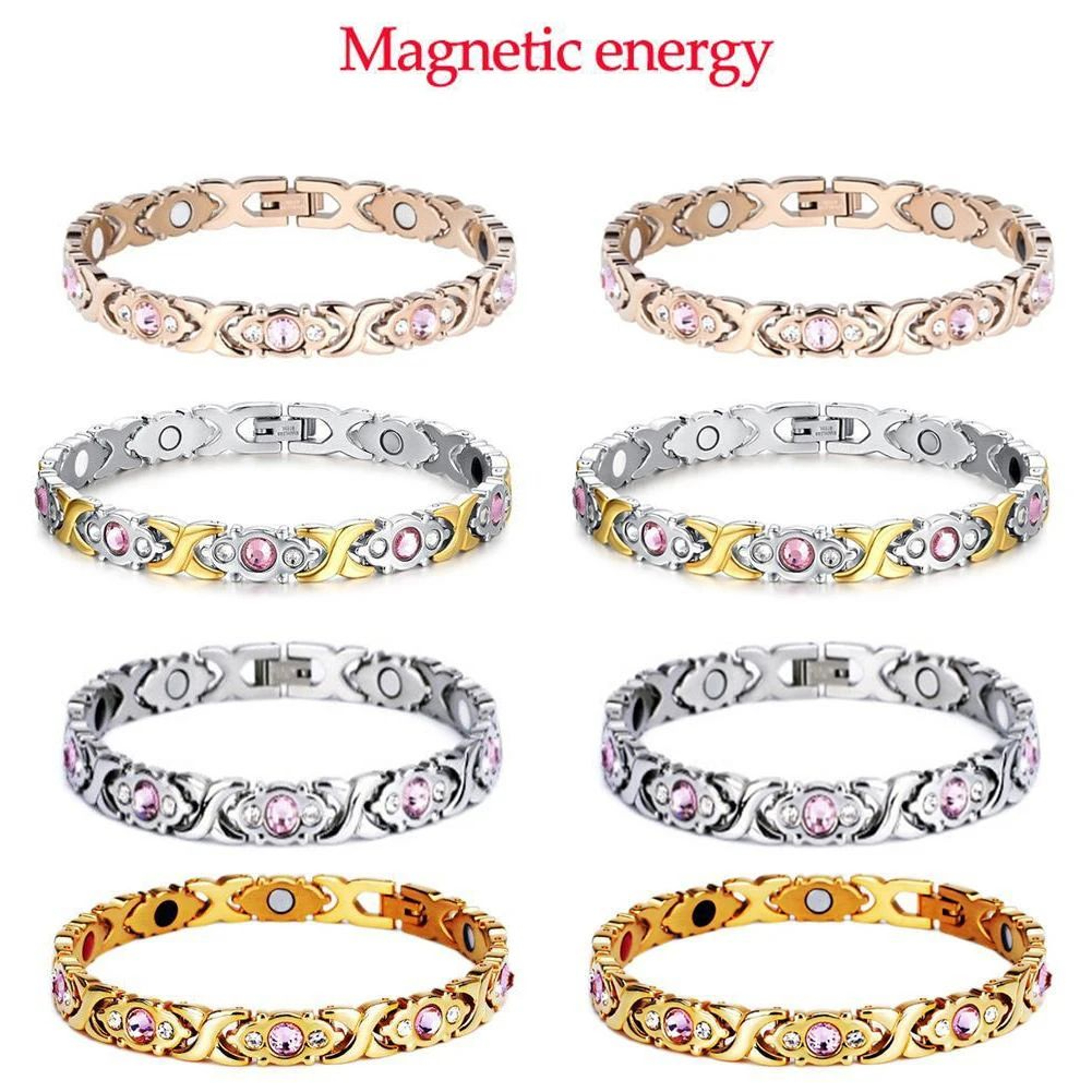 Adjustable Magnetic Crystal Bracelet For Women  Fashion Energy Hologram Jewelry Gift Magnet Therapy 0