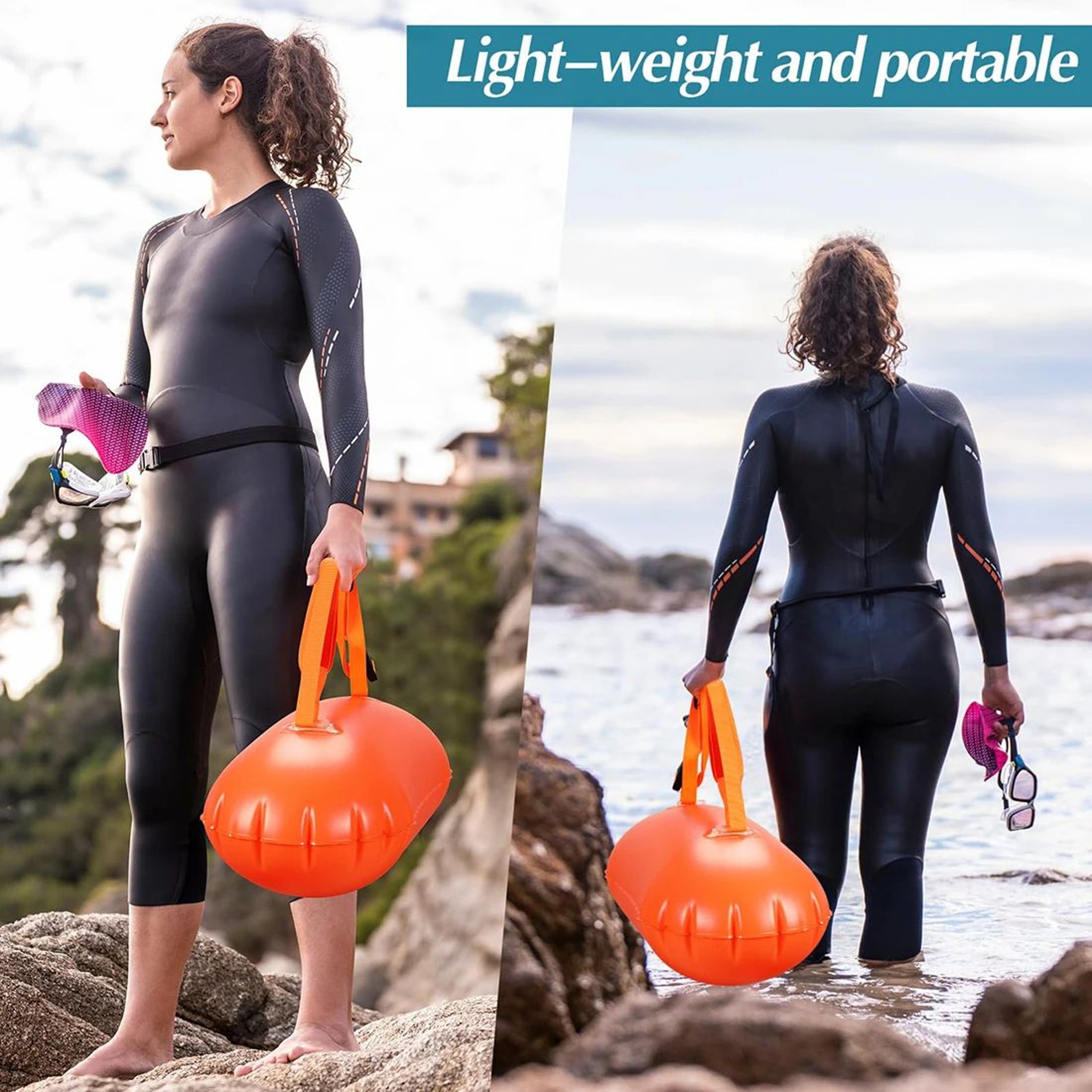 Inflatable Swim Buoy Dry Bag  Waterproof Waist Belt Float For Open Water Swimming Kayaking  Snorkel 3