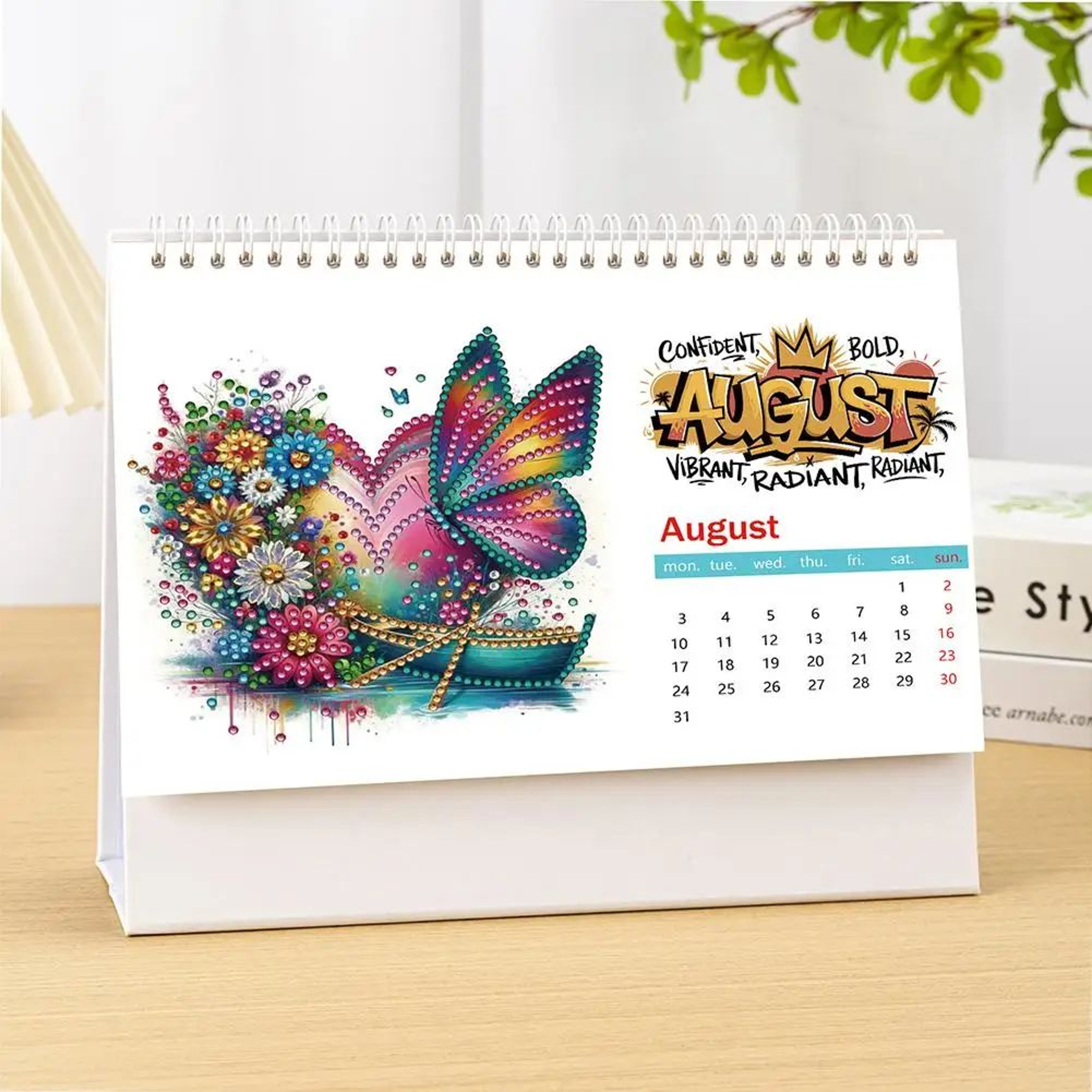 DIY Diamond Art 2026 Desk Calendar Kit  Monthly Flip Tabletop Planner Craft Ornament JanDec 3