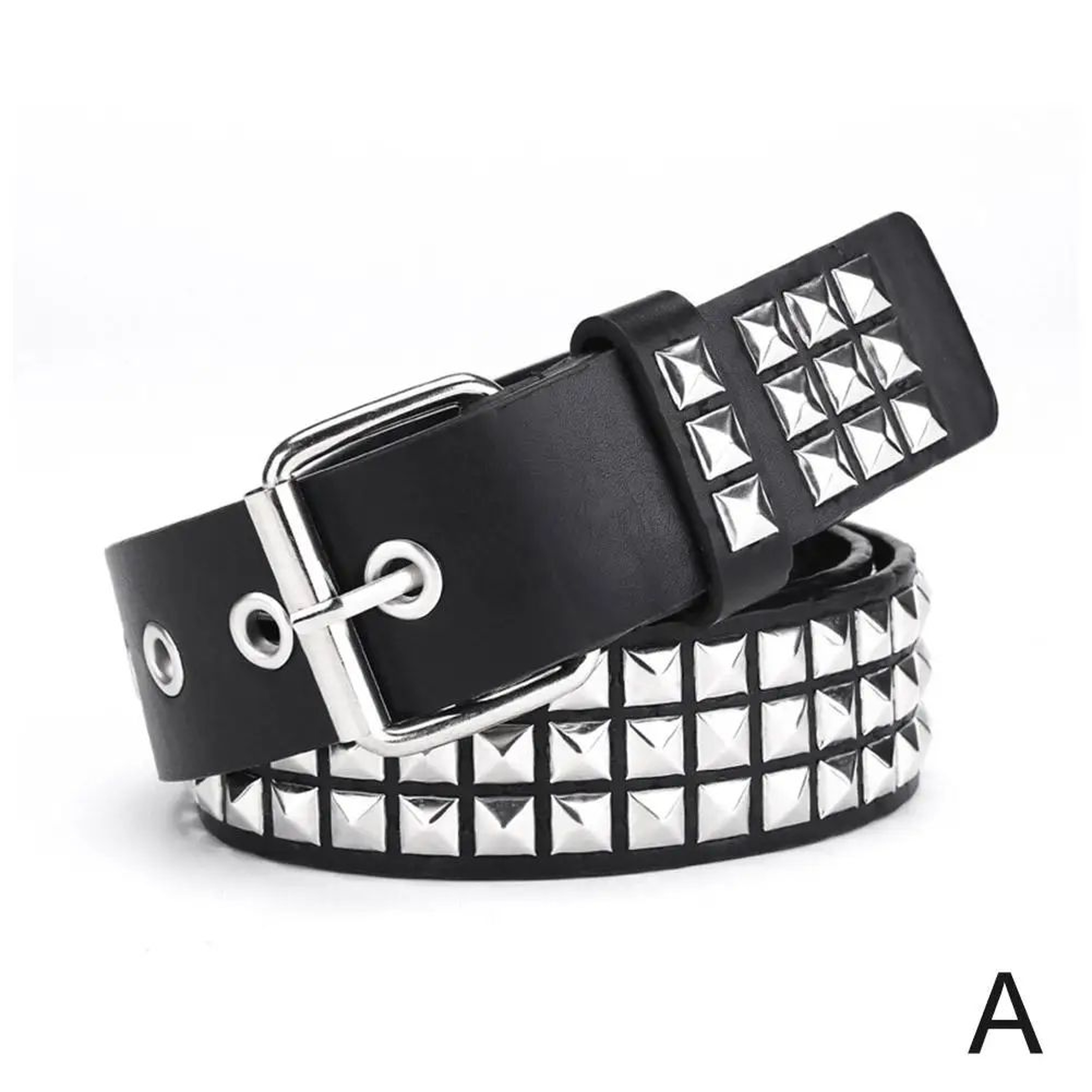 Y2K Gothic Studded Waist Belt With Rock N Roll Buckle  Punk Rivet Cowboy Cowgirl Belt For Women  Me 6