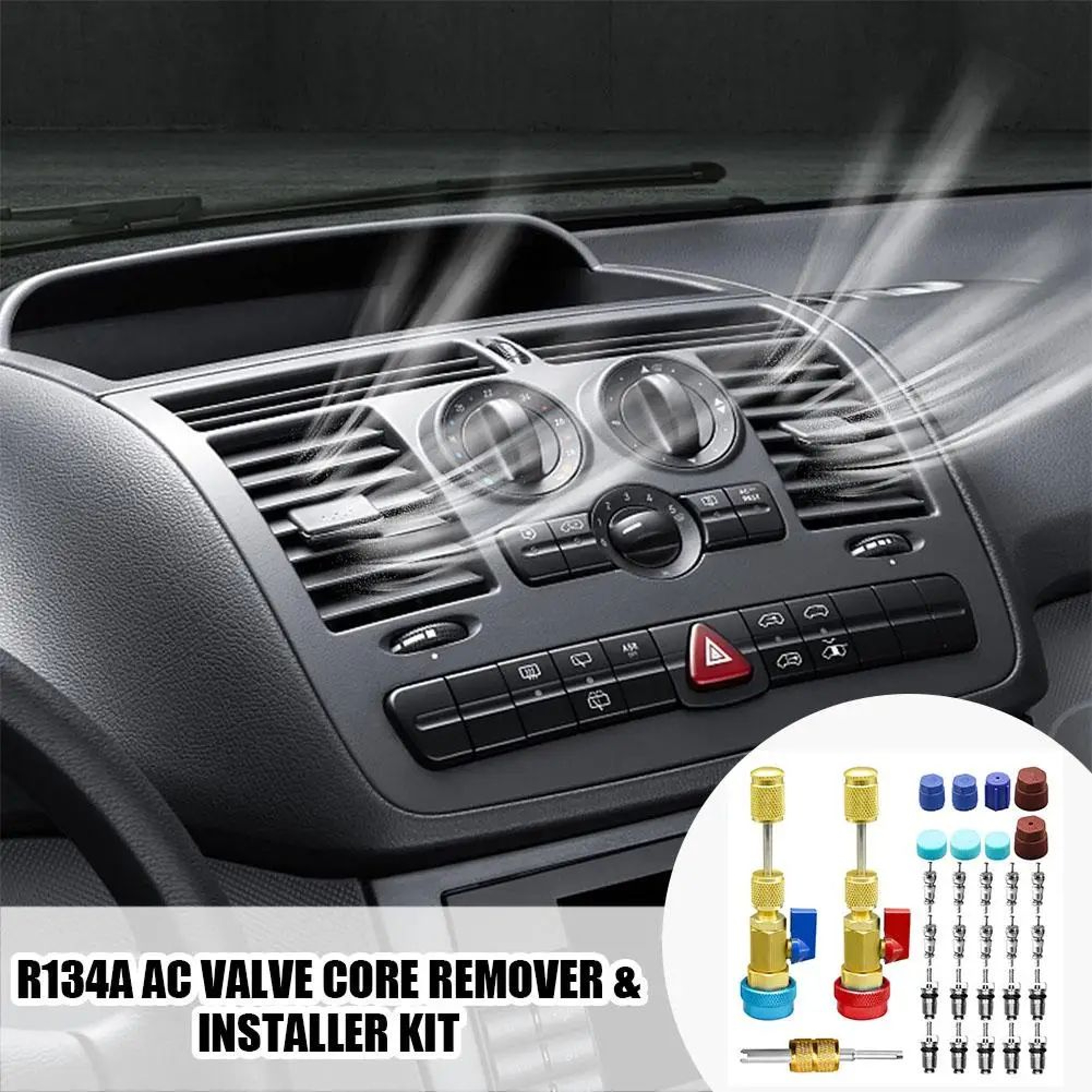 31 Pcs R134A Valve Core Remover  Installer Kit  HighLow Pressure HVAC Air Conditioner Service Tool  1