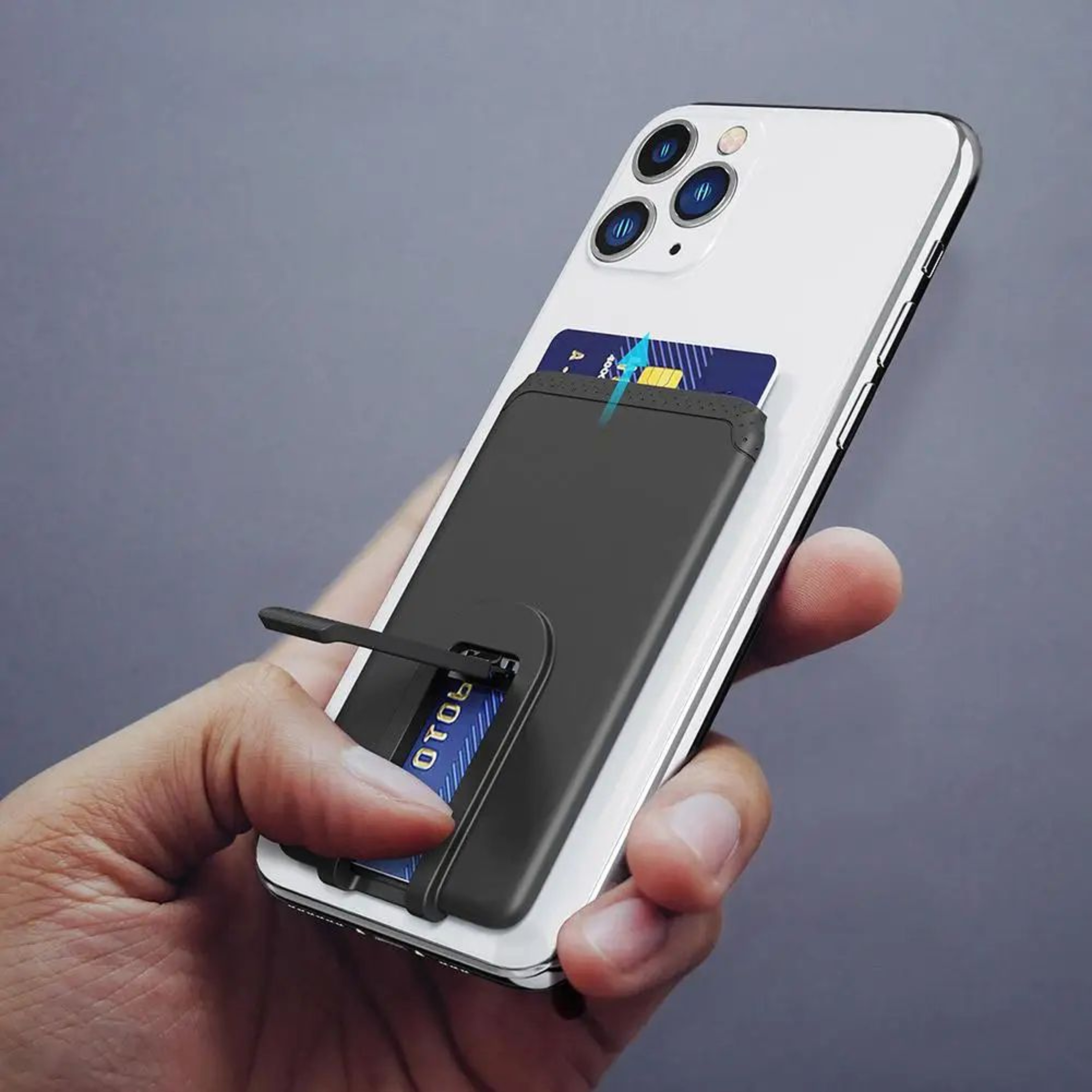 Portable Silicone Phone Wallet Stand  Slim Foldable StickOn Card Holder With Kickstand For IPhone   3