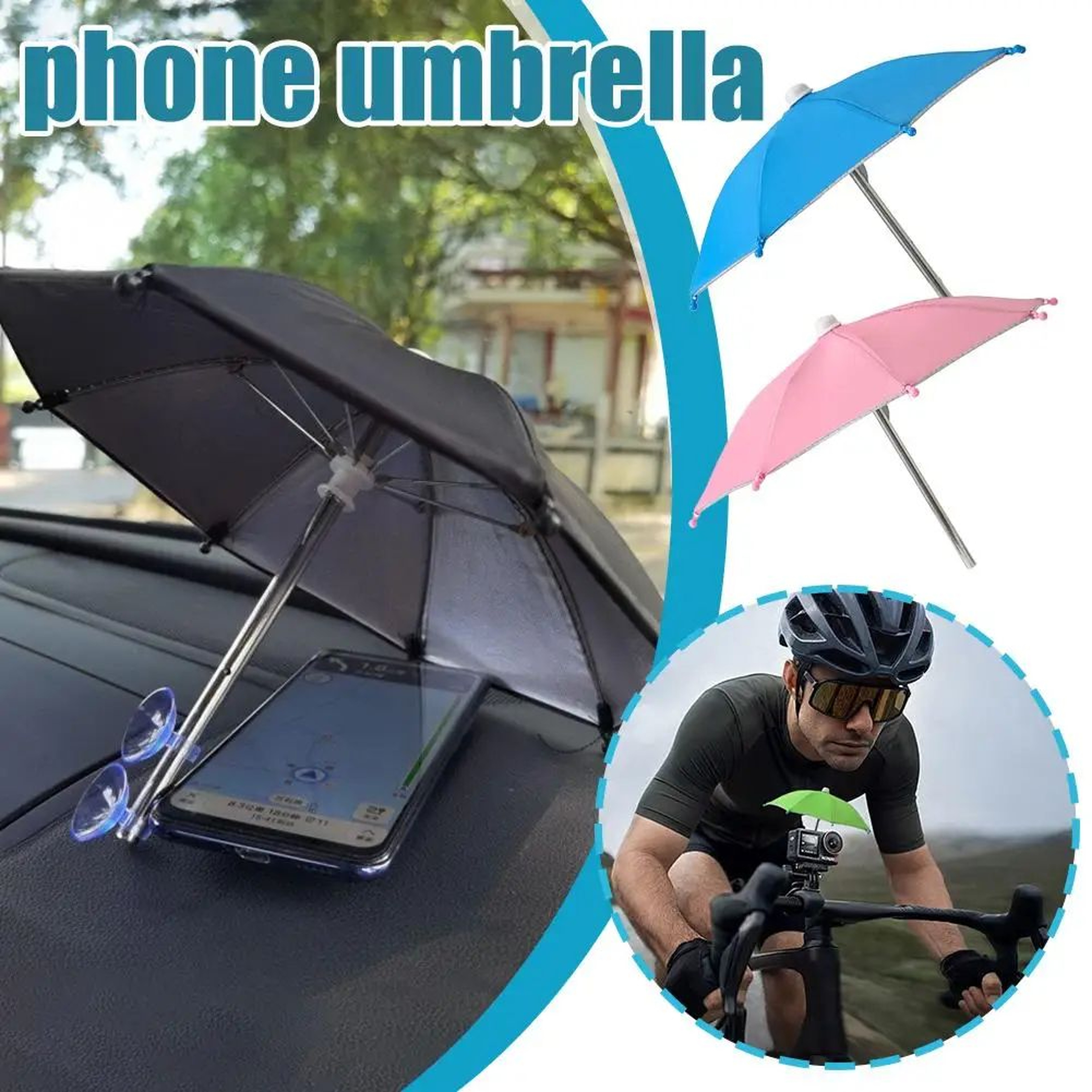 Portable Mini Umbrella Phone Stand  Waterproof Sun  Rain Shade Holder For Smartphones Universal Out 2
