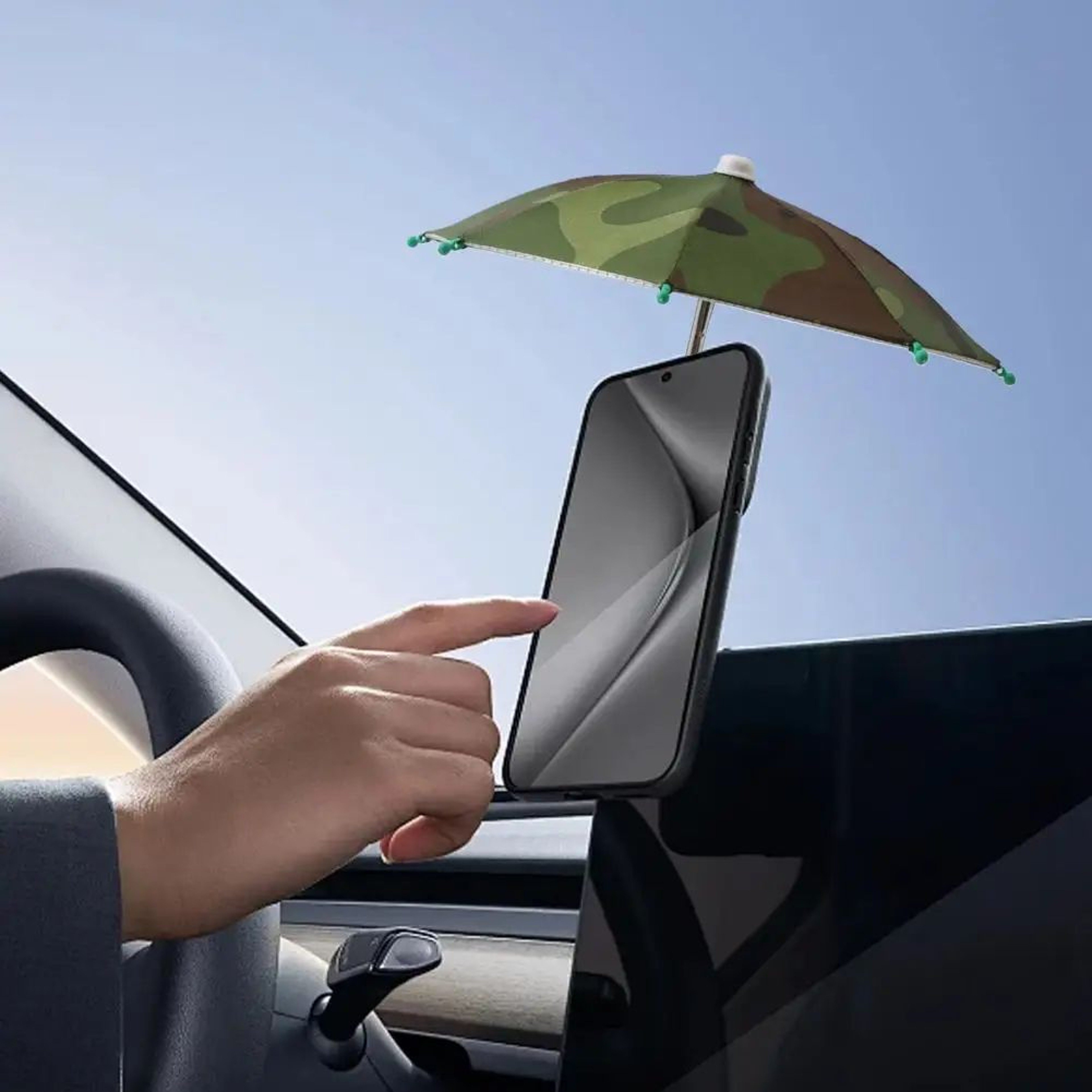 Portable Mini Umbrella Phone Stand  Waterproof Sun  Rain Shade Holder For Smartphones Universal Out 3