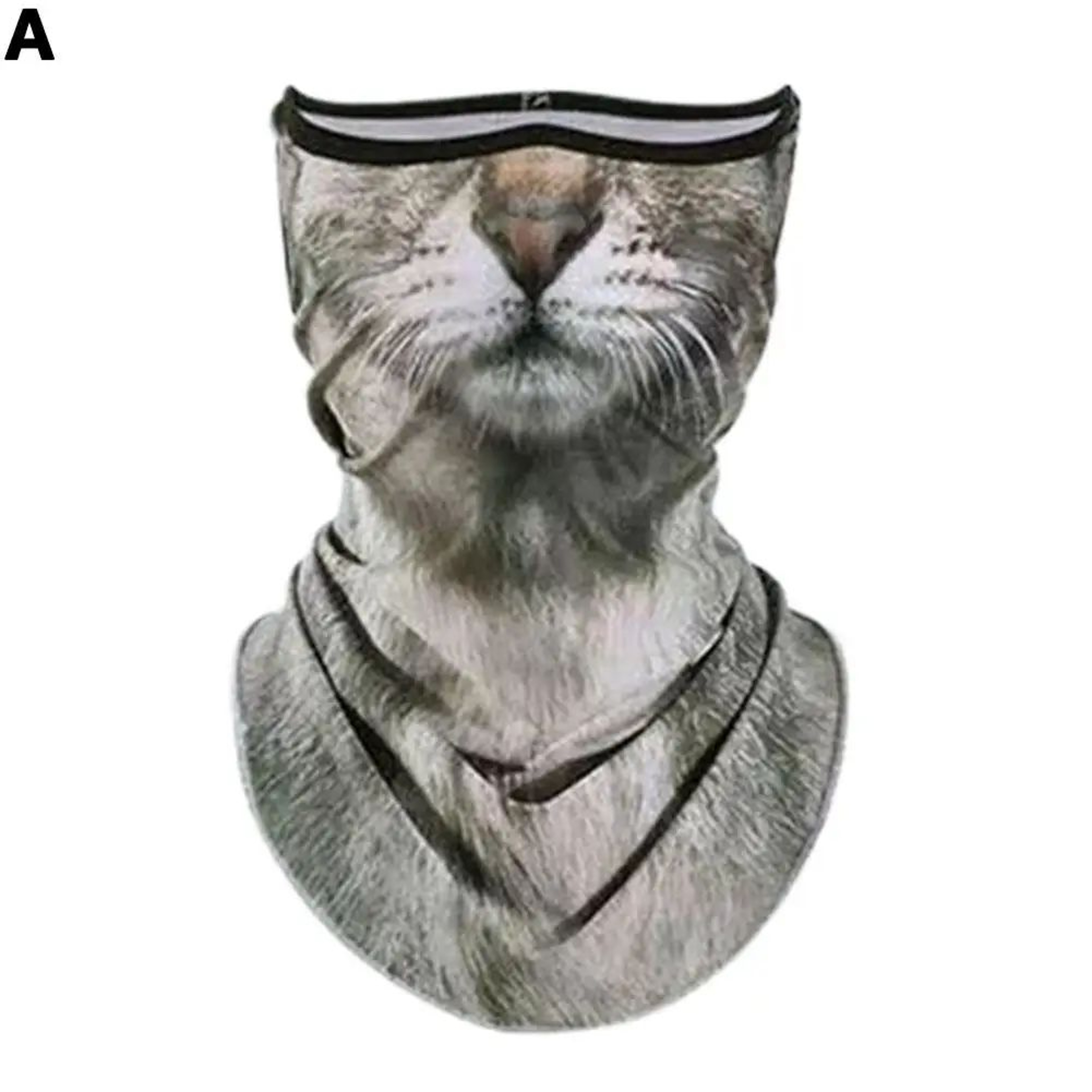 3D Animal Print Unisex Face Bandana Mask With Ear Loops  UV Sun Protection Neck Gaiter Balaclava Fo 6