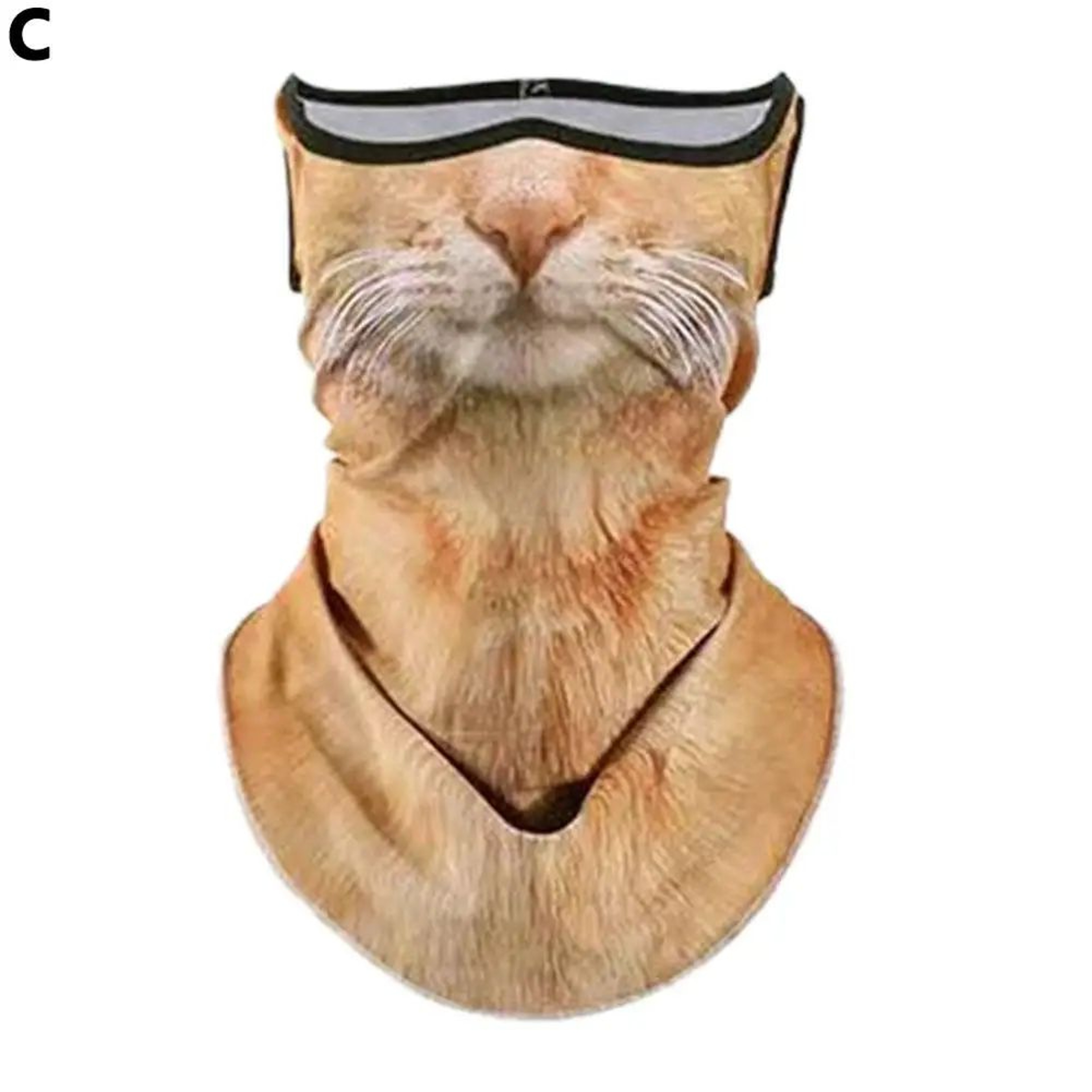 3D Animal Print Unisex Face Bandana Mask With Ear Loops  UV Sun Protection Neck Gaiter Balaclava Fo 8