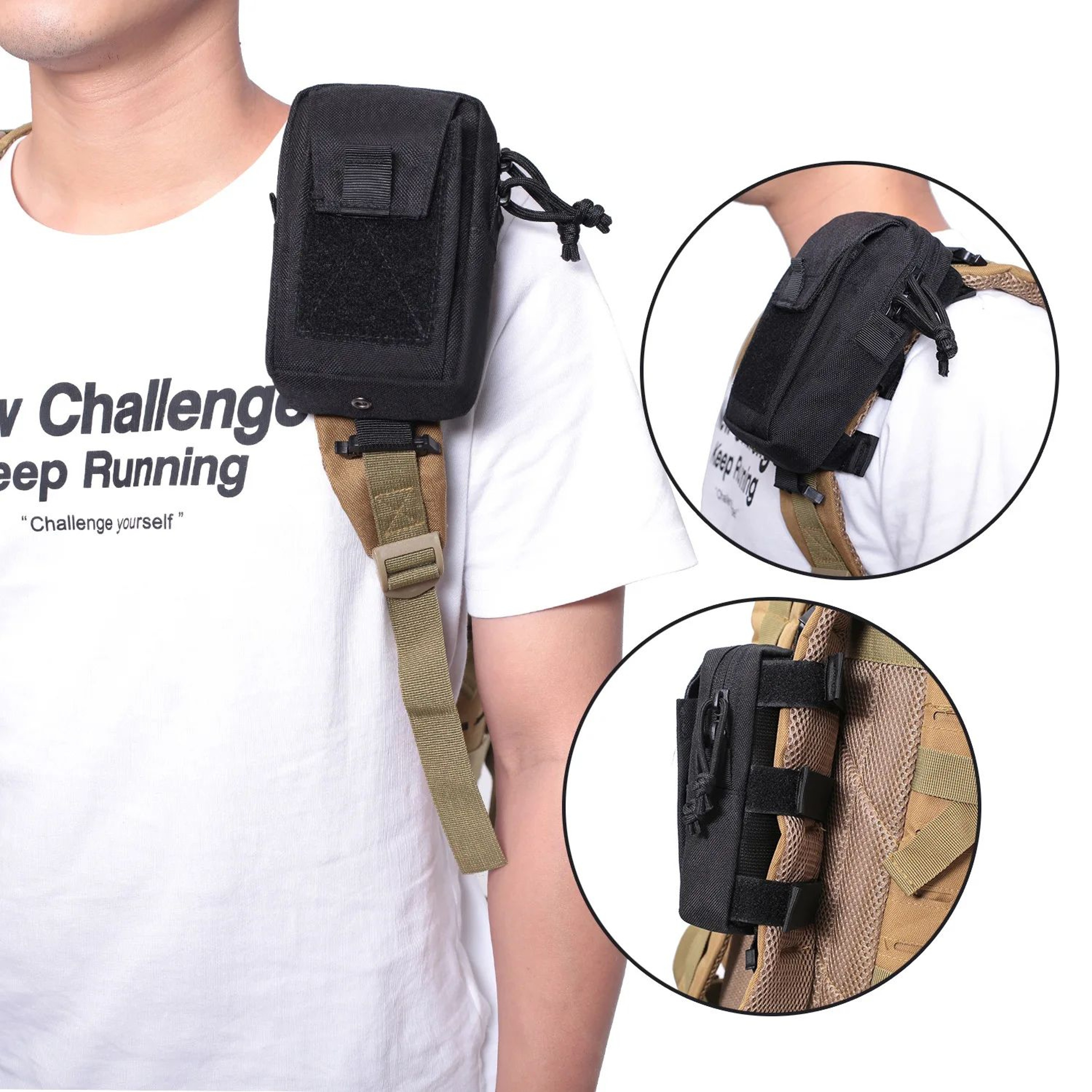MOLLE Tactical Waist Bag EDC Pouch  Outdoor Utility Phone Pack For Hiking Running Climbing  Emergen 2
