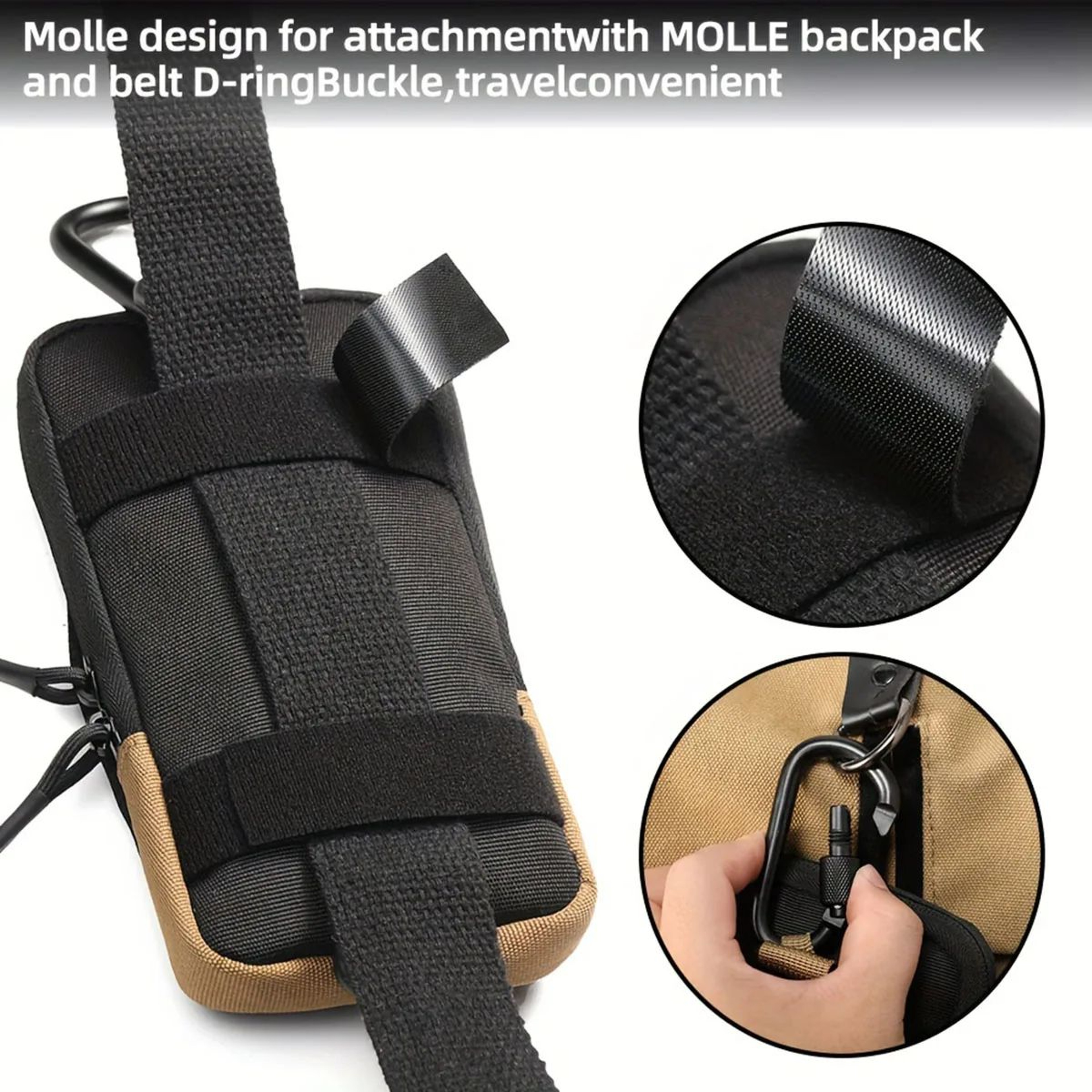 Black Outdoor Hiking Waist Bag Phone Pouch  MultiFunctional Sports Fanny Pack For Mountaineering Tr 5