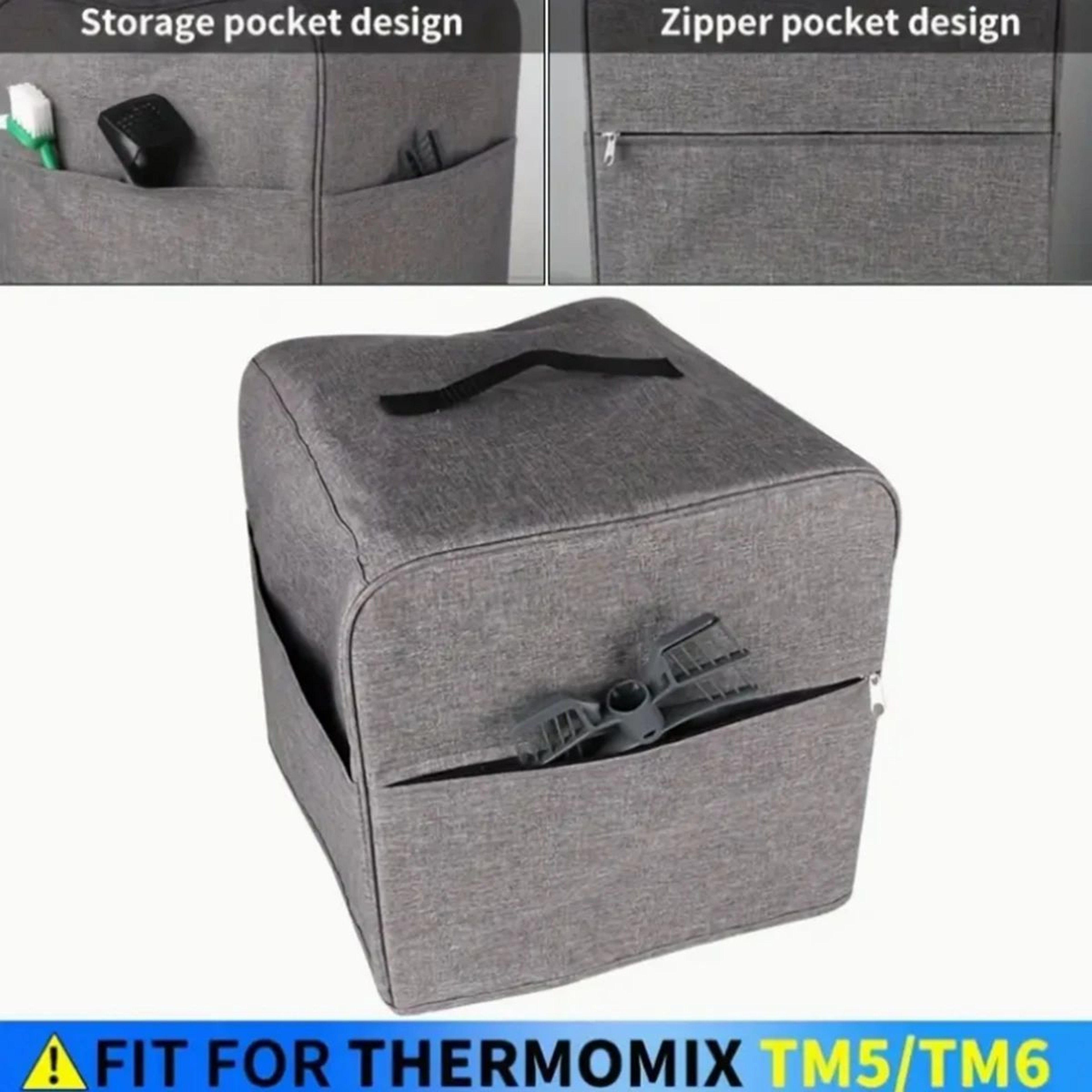 Thermomix TM6TM5 DoubleLayer Oxford Cloth Dust Cover  Thickened Protective Case With Side Storage P 5