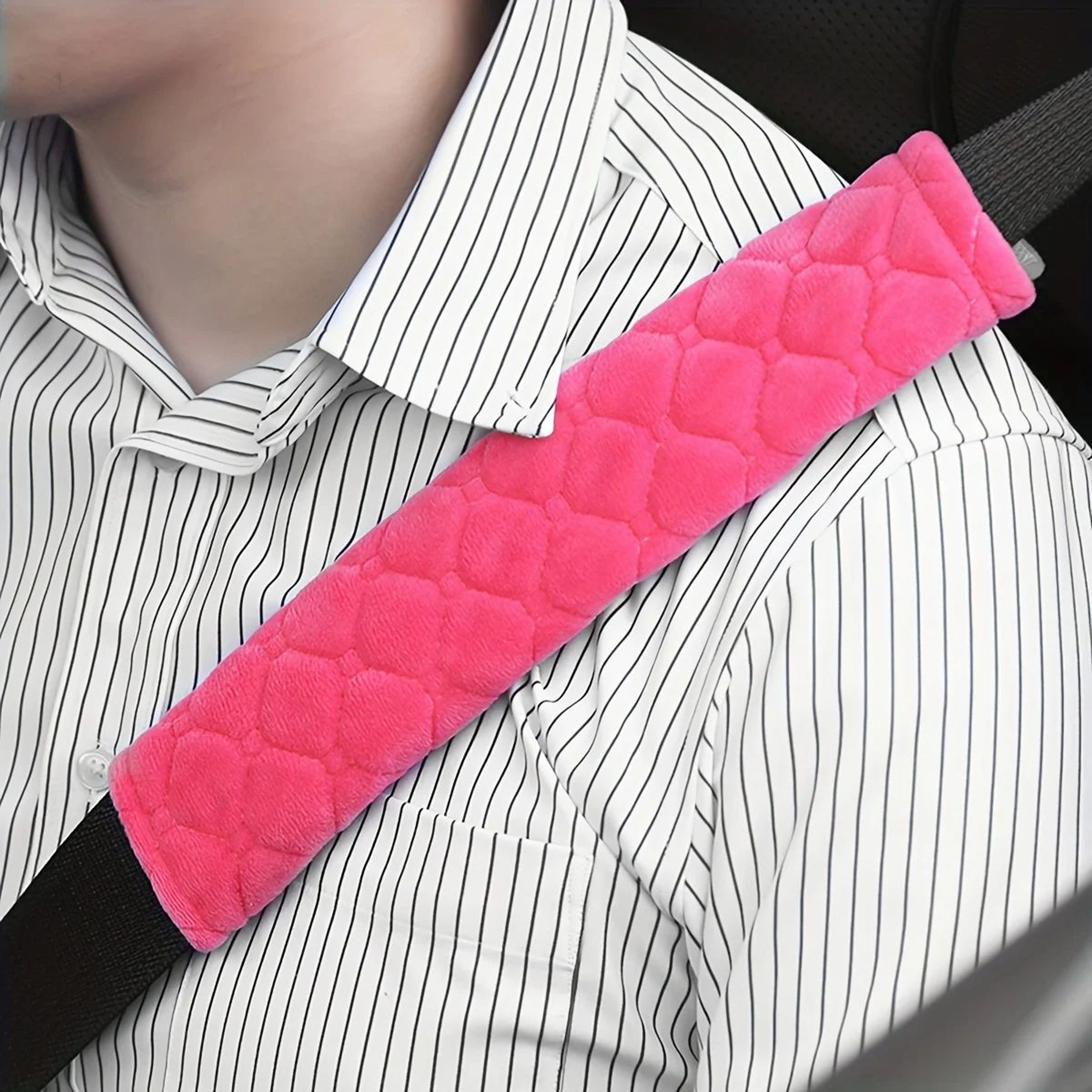 Soft Plush Seat Belt Shoulder Pad  Extended Comfort Car Safety Strap Cover Solid Color Cushion Prot 2