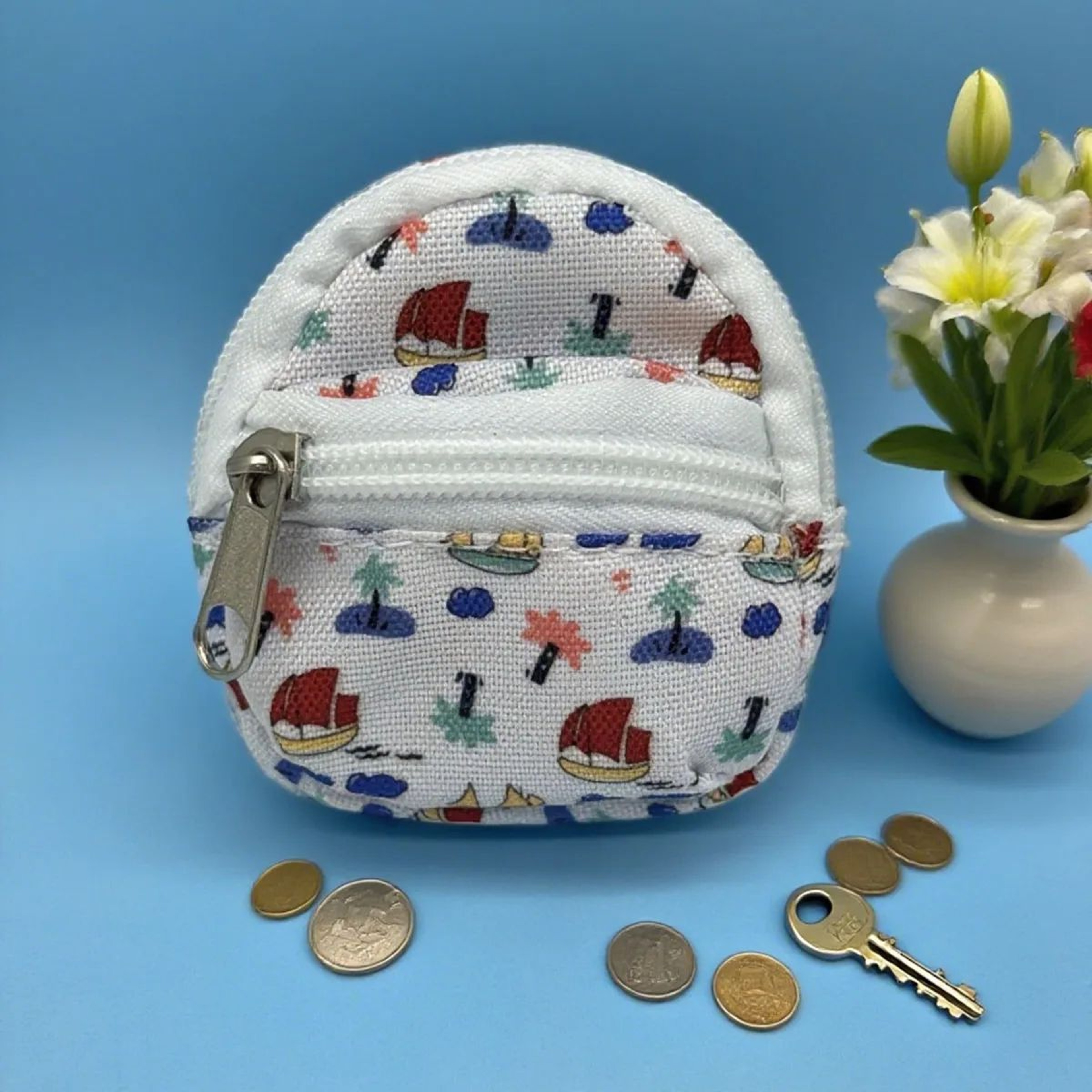 Mini Backpack Coin Purse Keychain  DoubleZipper Small Wallet Pendant Bag For Keys Coins  Cute Bag D 10