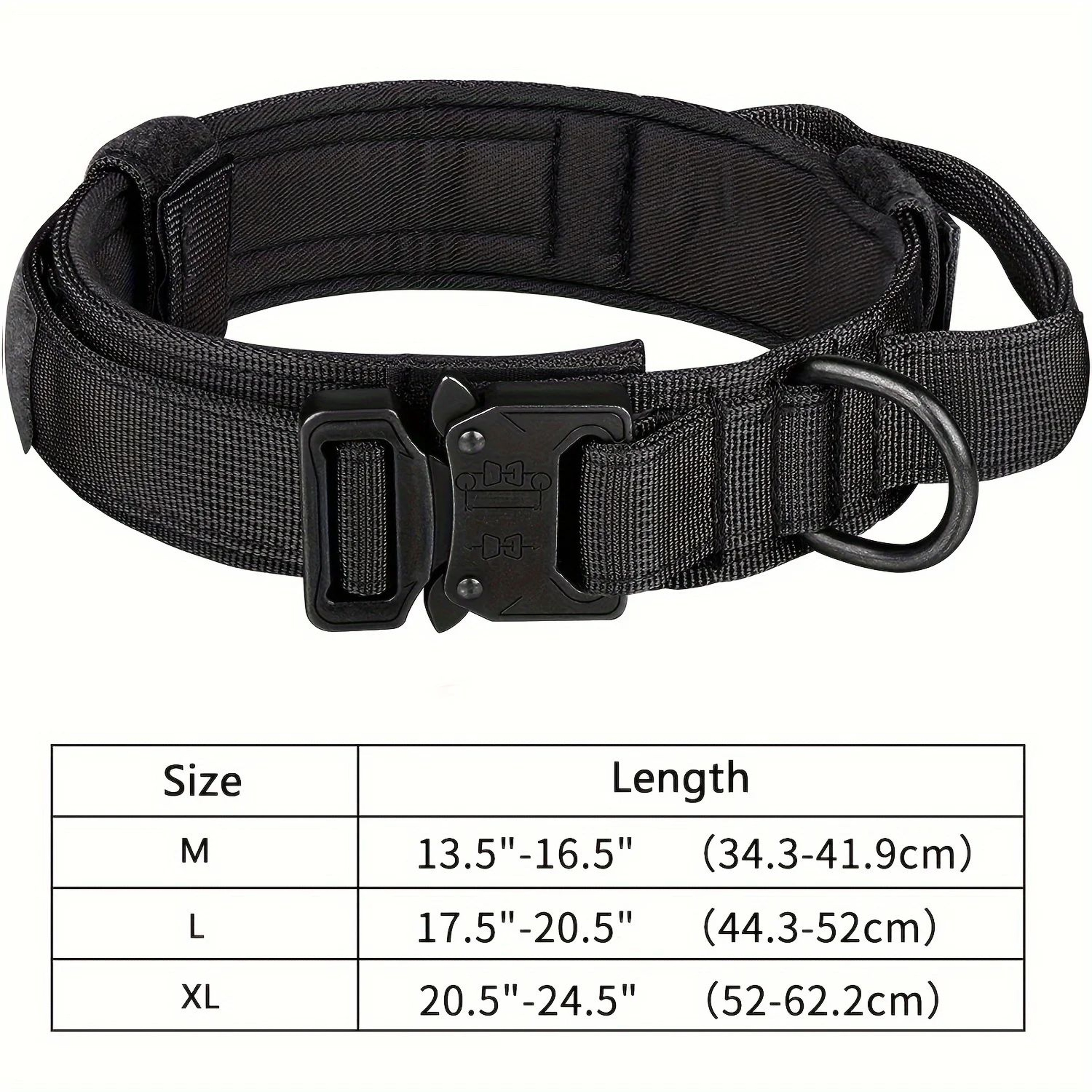 Tactical Dog Collar With Handle  Adjustable Military Nylon Training Collar Heavy Metal Buckle For L 6