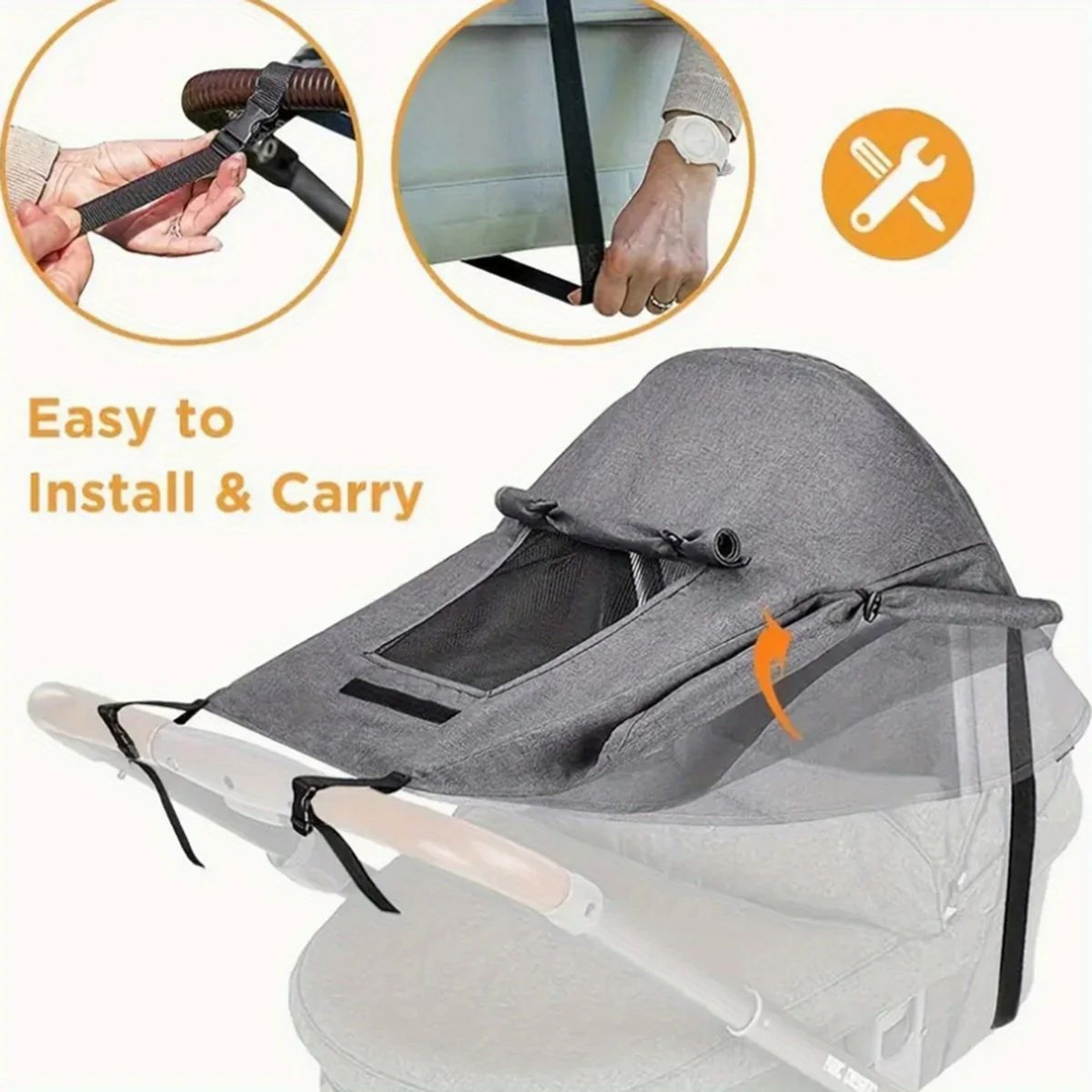 UVResistant Stroller Sunshade Cover  HighView Bidirectional Canopy EasyInstall Baby Sun Protection 4