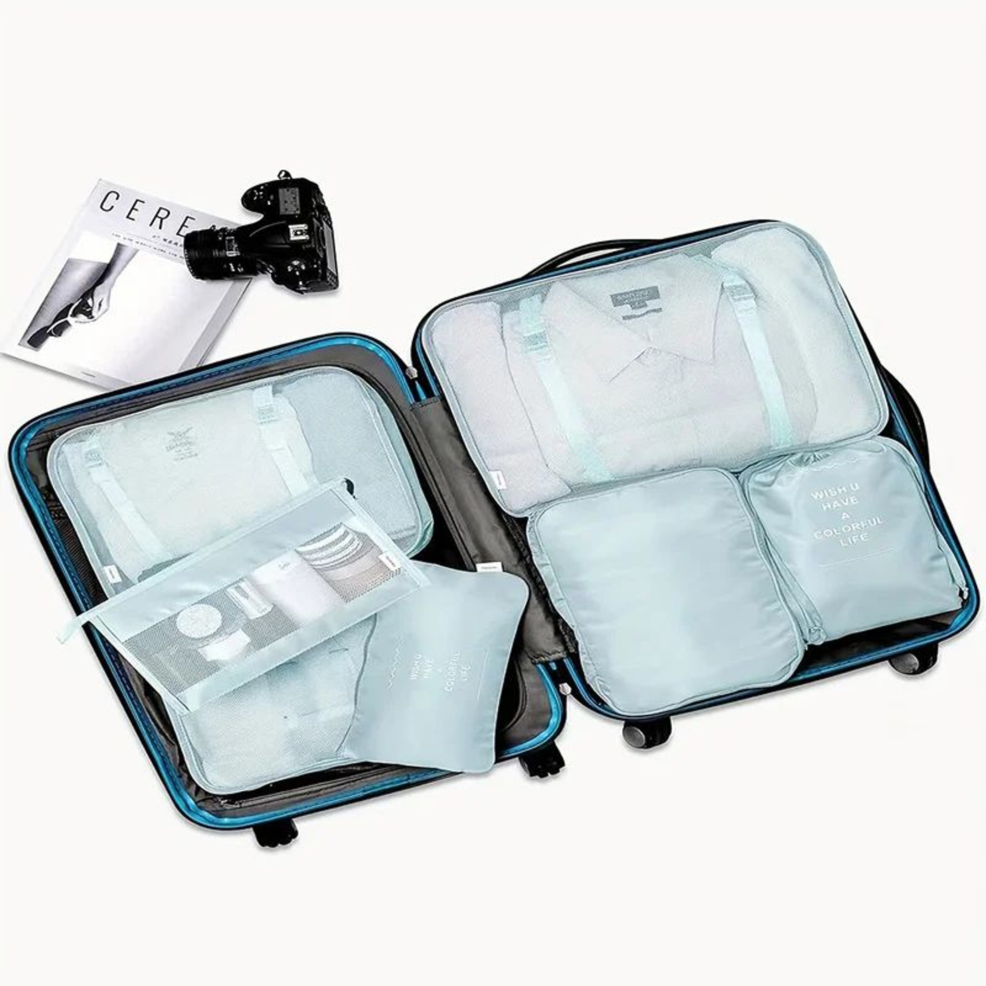 7 Pcs Travel Packing Cubes Set  Luggage Organizer Bags For Clothes Underwear  Shoes Lightweight Sui 4
