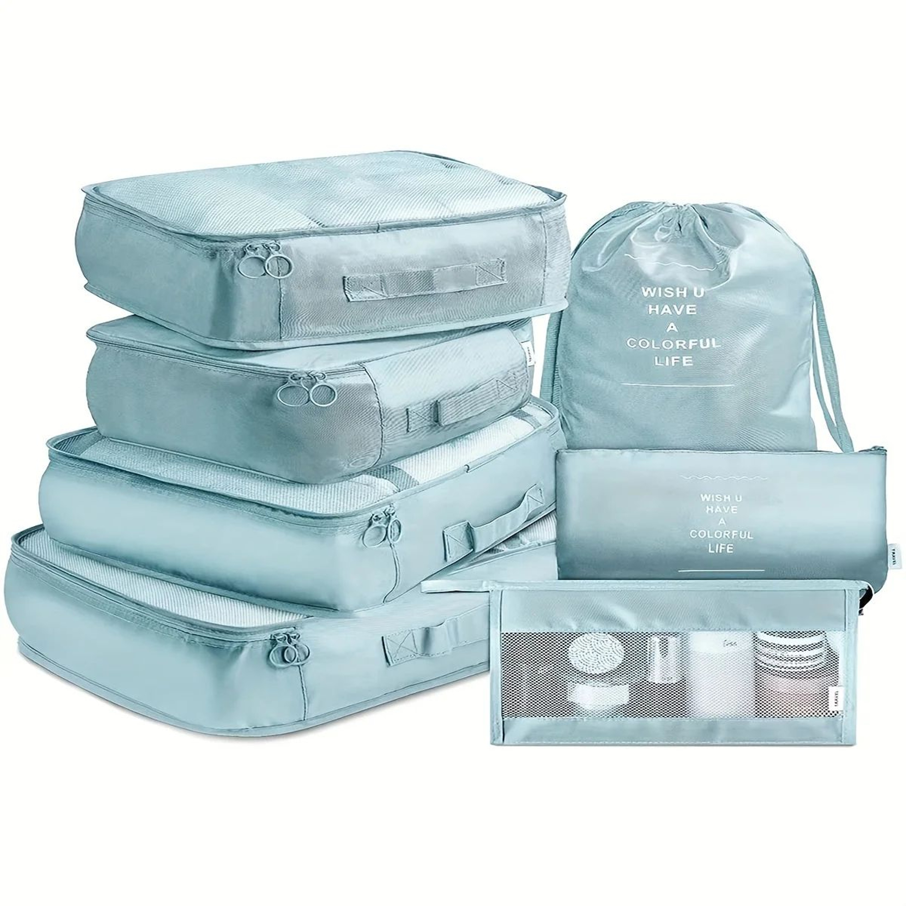 7 Pcs Travel Packing Cubes Set  Luggage Organizer Bags For Clothes Underwear  Shoes Lightweight Sui 6