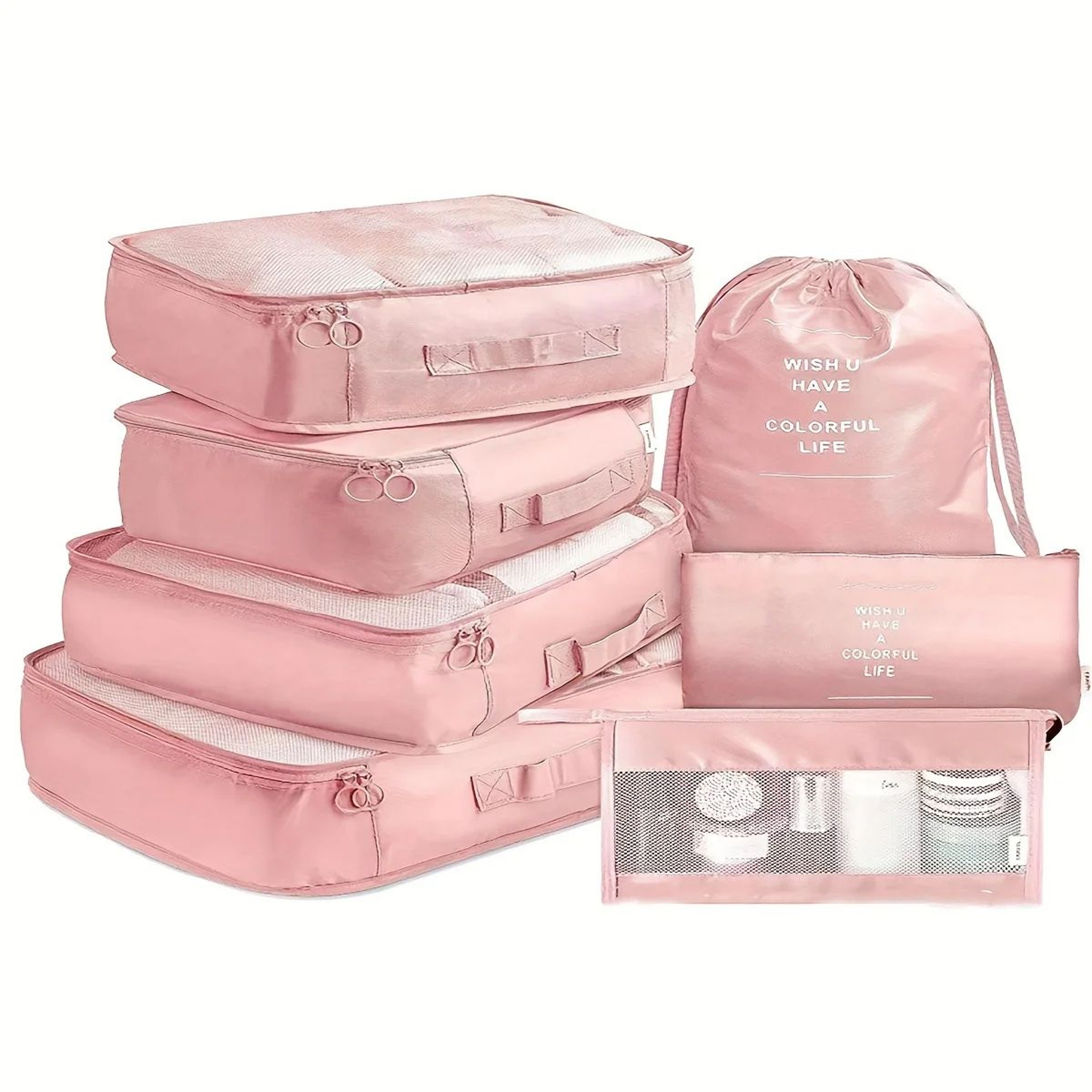 7 Pcs Travel Packing Cubes Set  Luggage Organizer Bags For Clothes Underwear  Shoes Lightweight Sui 8