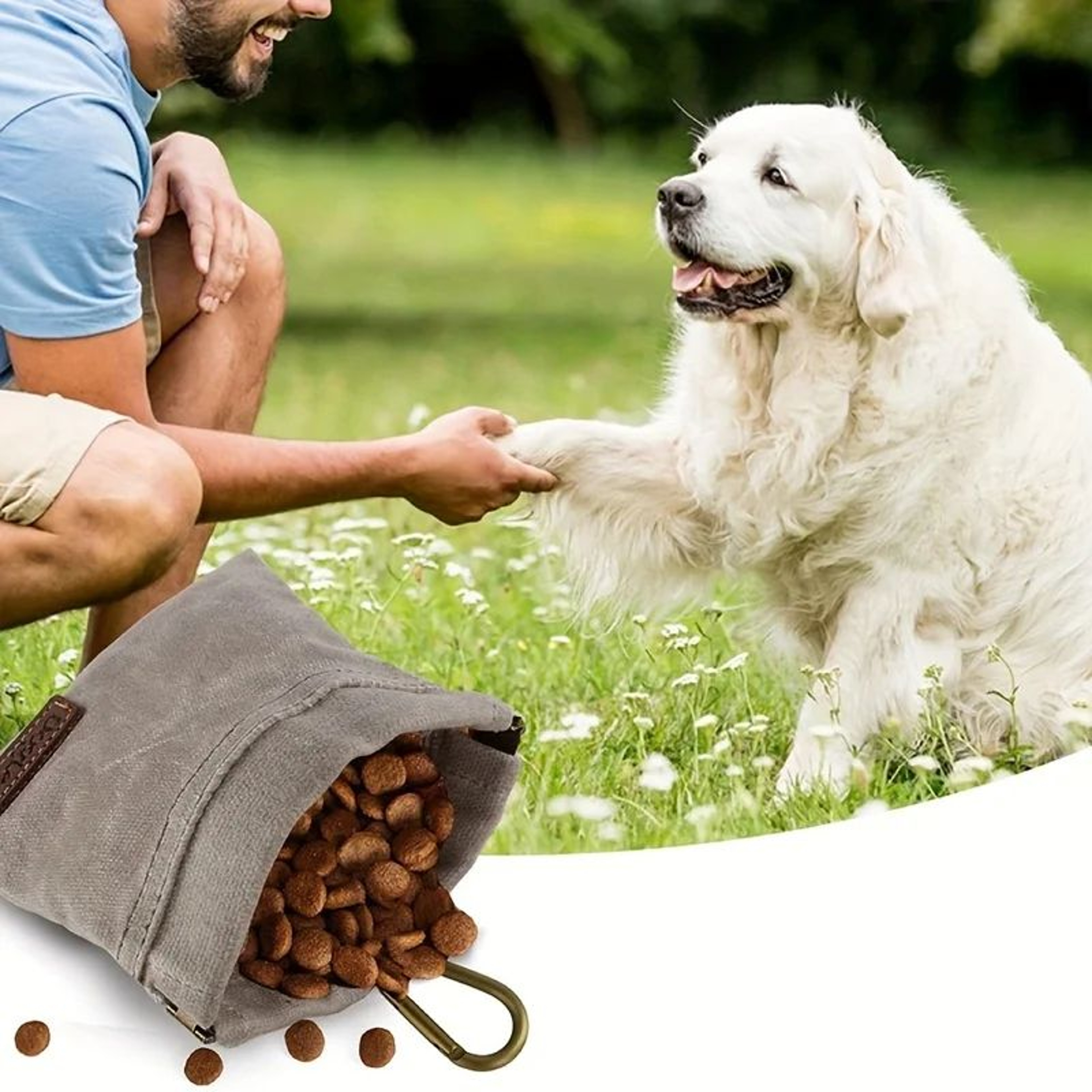 Large Capacity Dog Treat Waist Bag  HandsFree Dog Walking Training Pouch With Snack Storage Poop Ba 0