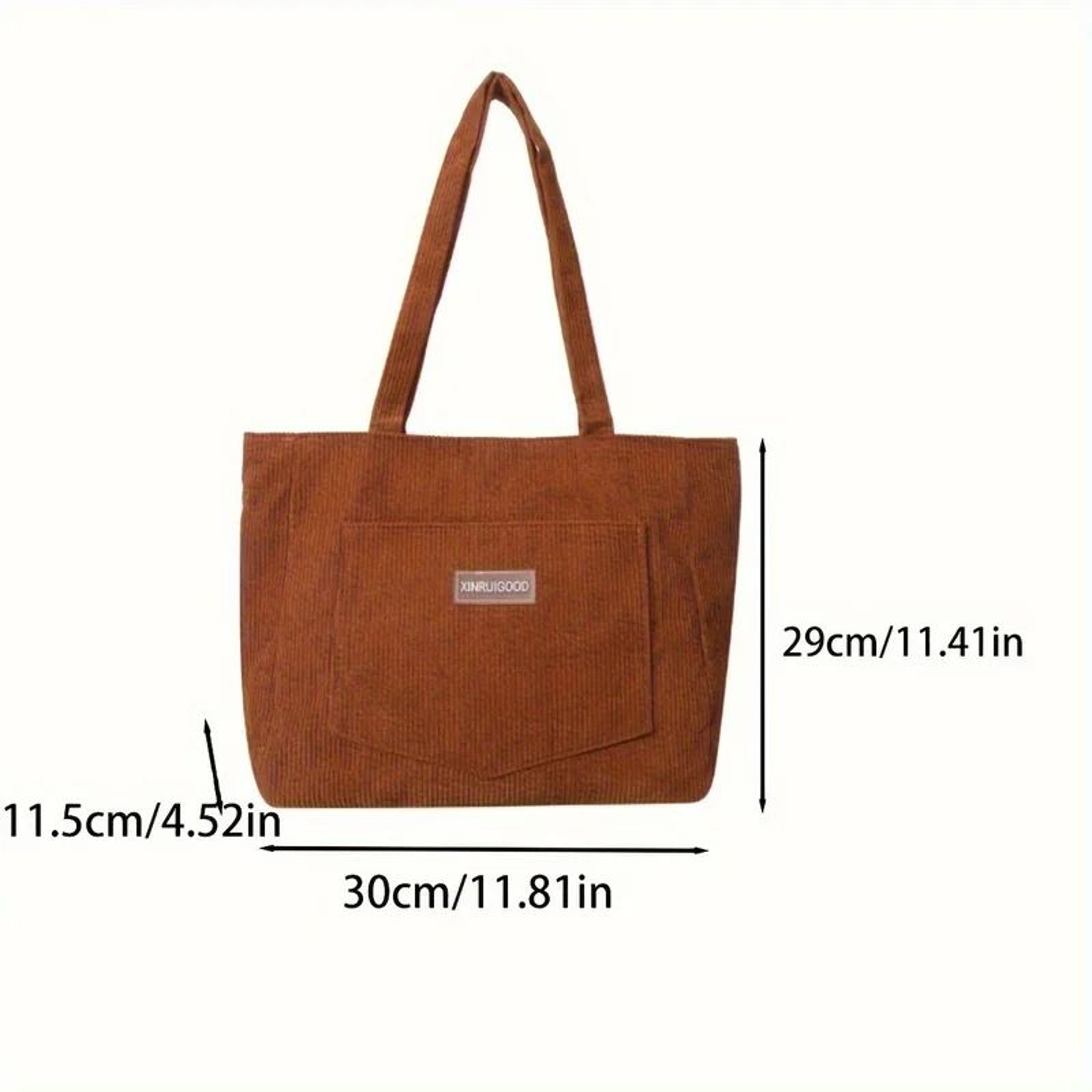 Large Corduroy Shoulder Bag For Women  Mori Style Underarm Tote Purse Soft Casual Handbag For Work  4