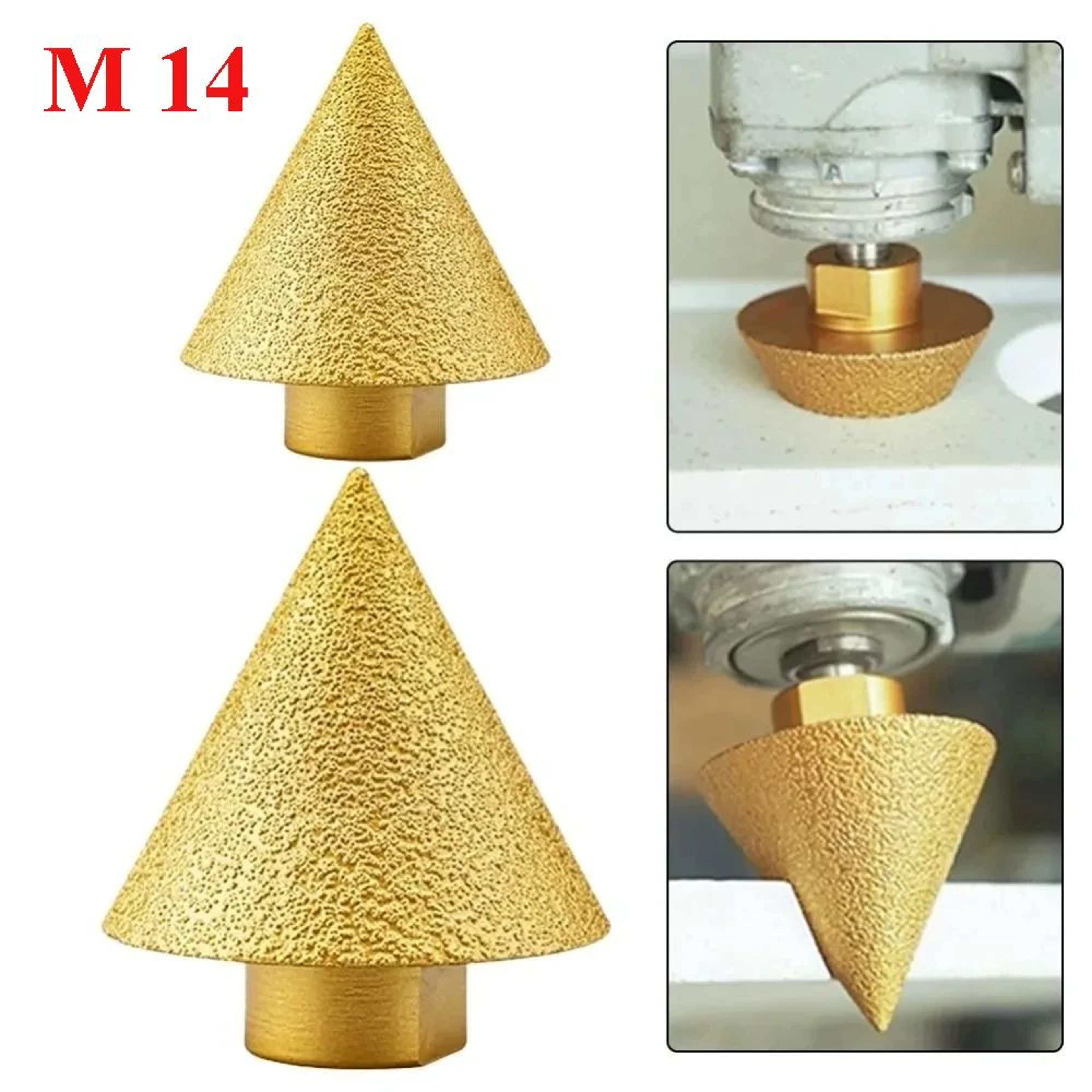 M14 Diamond Chamfer Bit  152 Inches Tile Beveling Cone Grinding Drill Attachment Ceramic Stone Edge 0