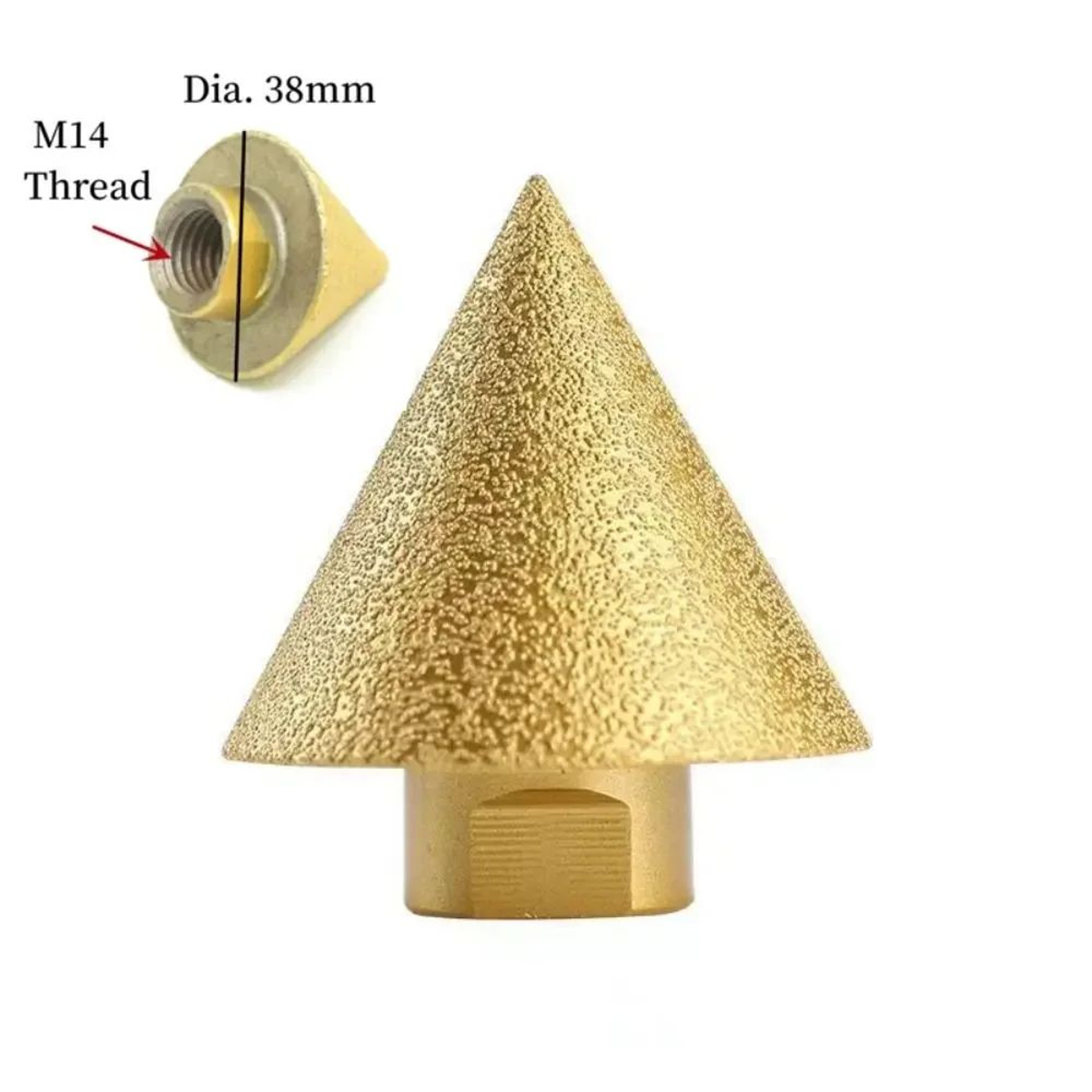 M14 Diamond Chamfer Bit  152 Inches Tile Beveling Cone Grinding Drill Attachment Ceramic Stone Edge 6