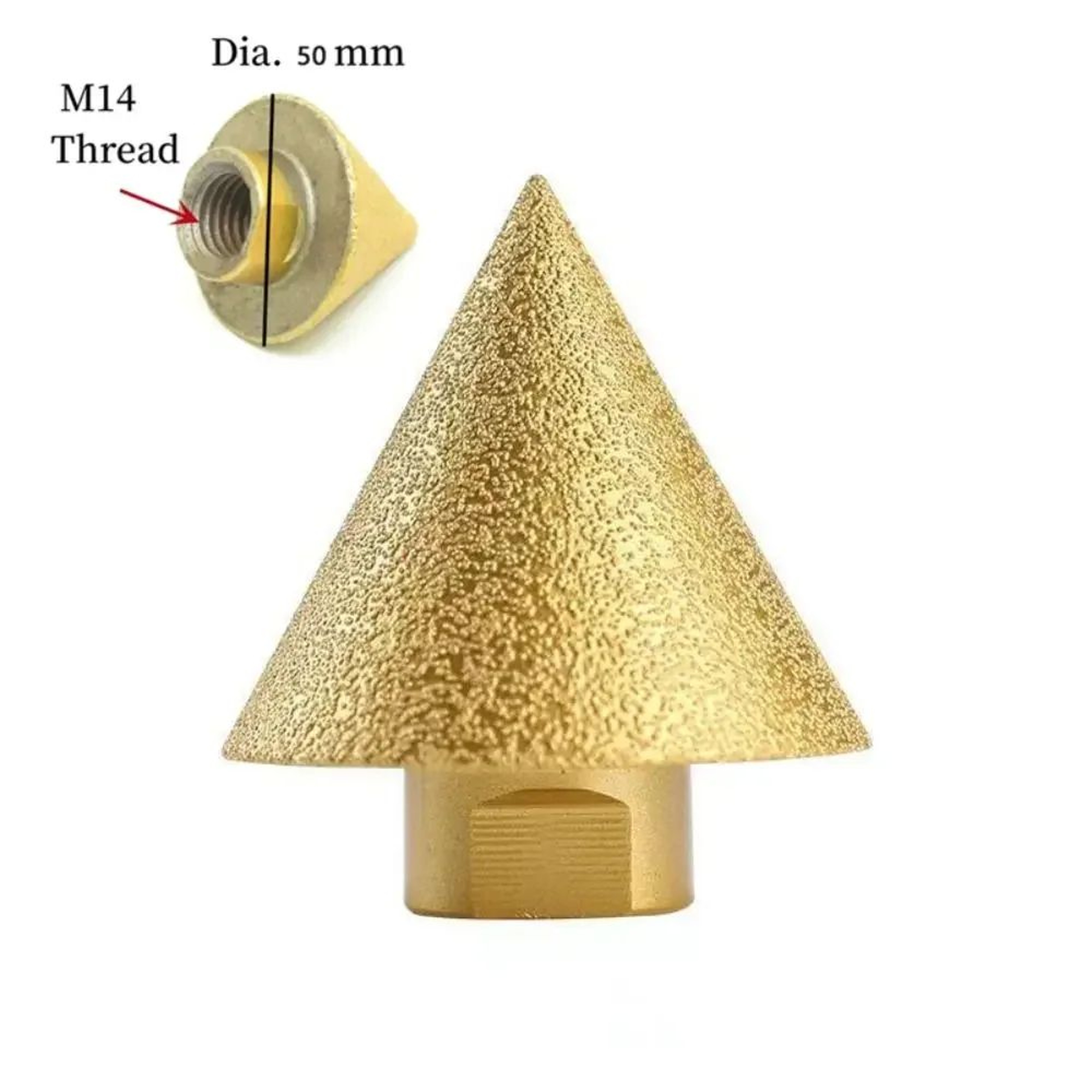 M10M14 Diamond Chamfer Bit  152 Inches Tile Beveling Cone Tool For Ceramic Porcelain Stone Hole Exp 9