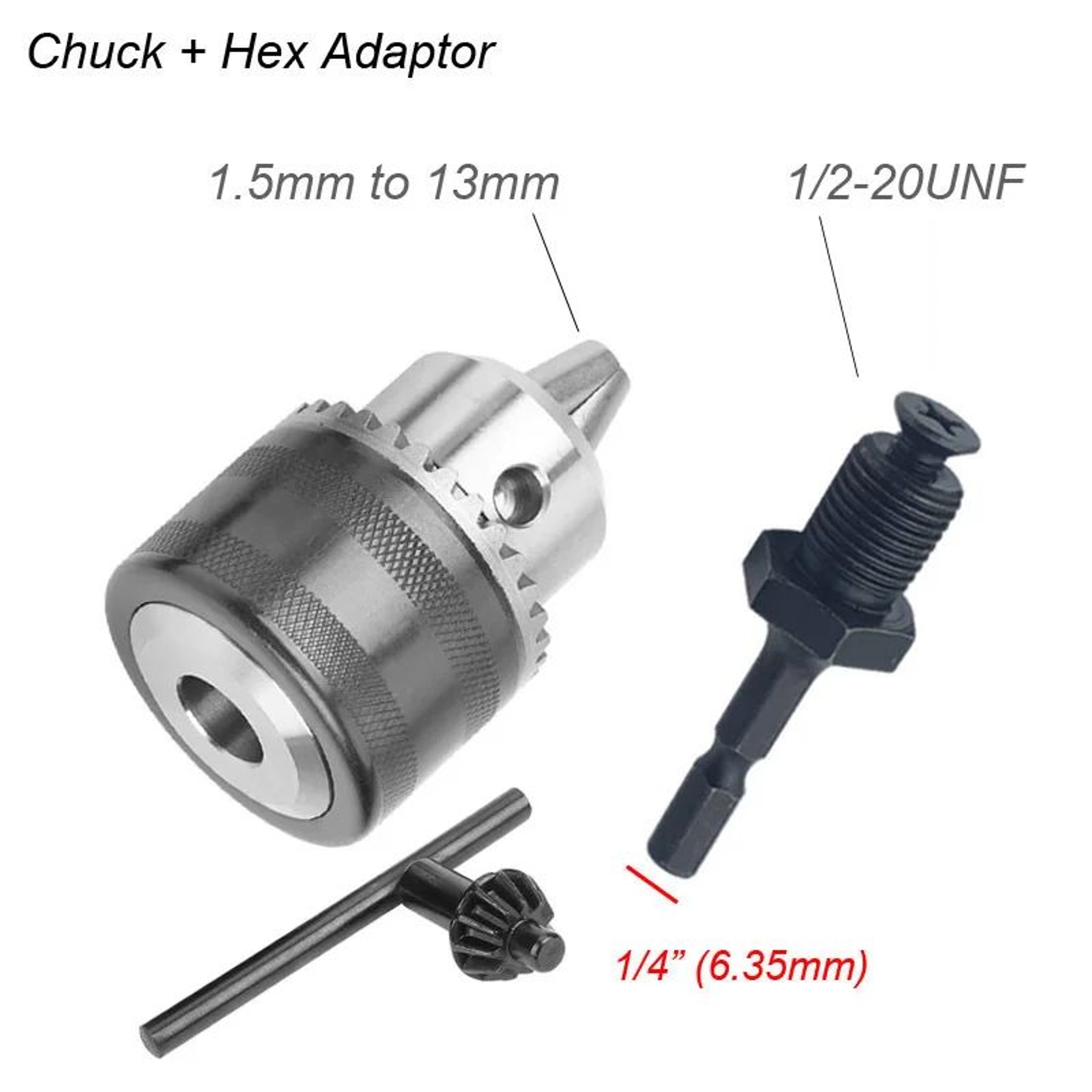 SDS To 12 In 20UNF Chuck Adapter Quick Change 14in Hex Impact Driver Converter  1513mm Drill Chuck  6