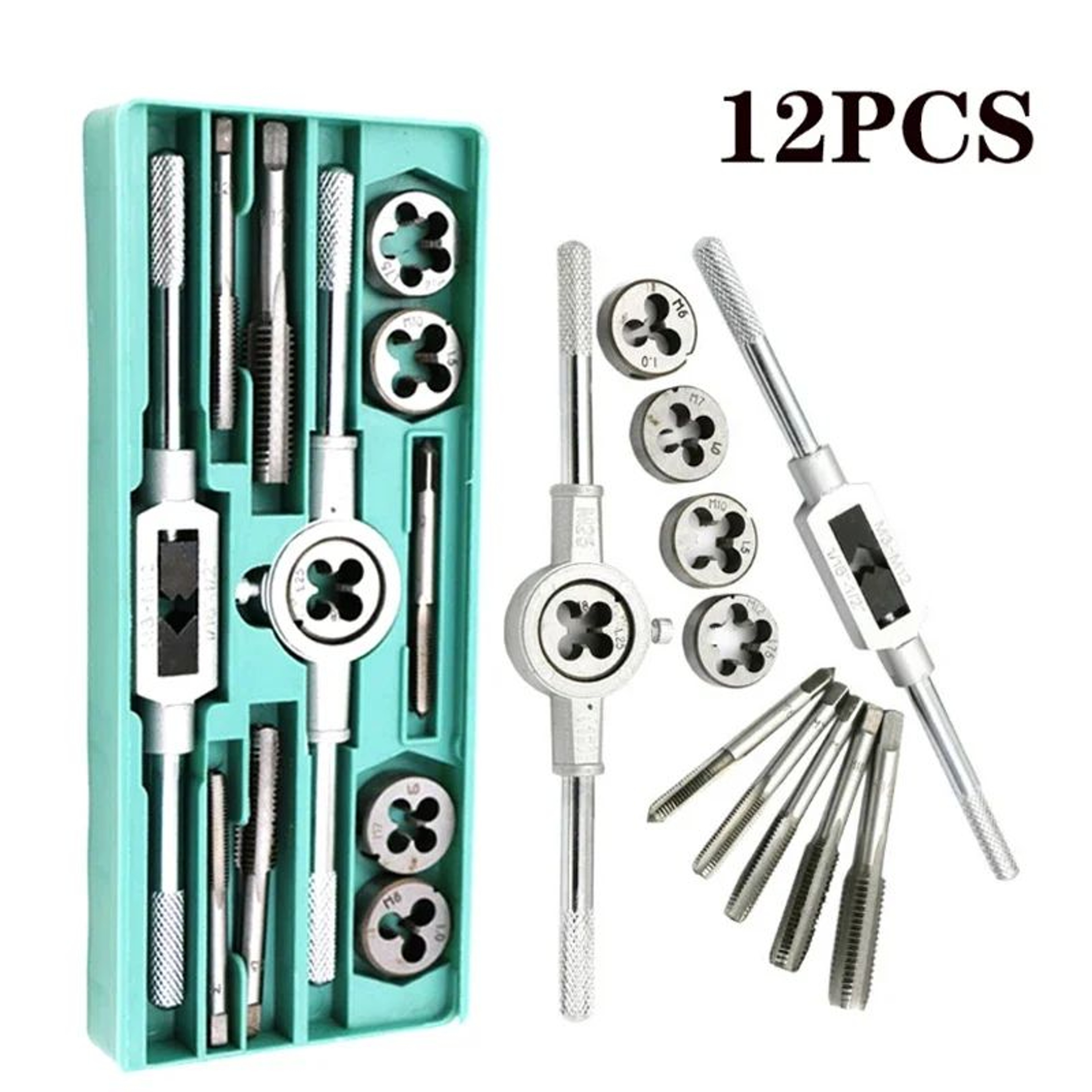 M3M12 Tap And Die Set  Alloy Steel Metric Threading Tool Kit For Internal  External Threads  Precis 0