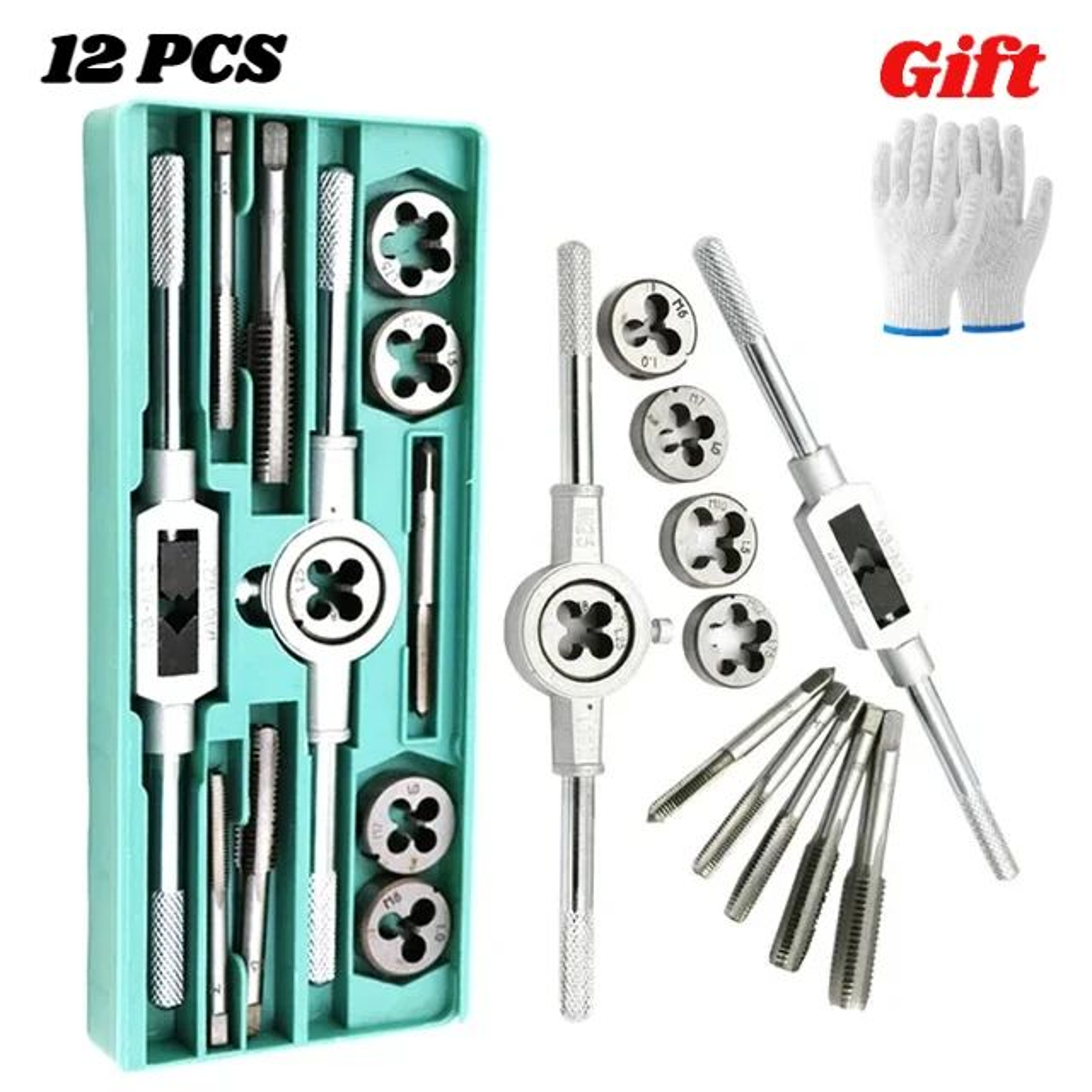 M3M12 Tap And Die Set  Alloy Steel Metric Threading Tool Kit For Internal  External Threads  Precis 7