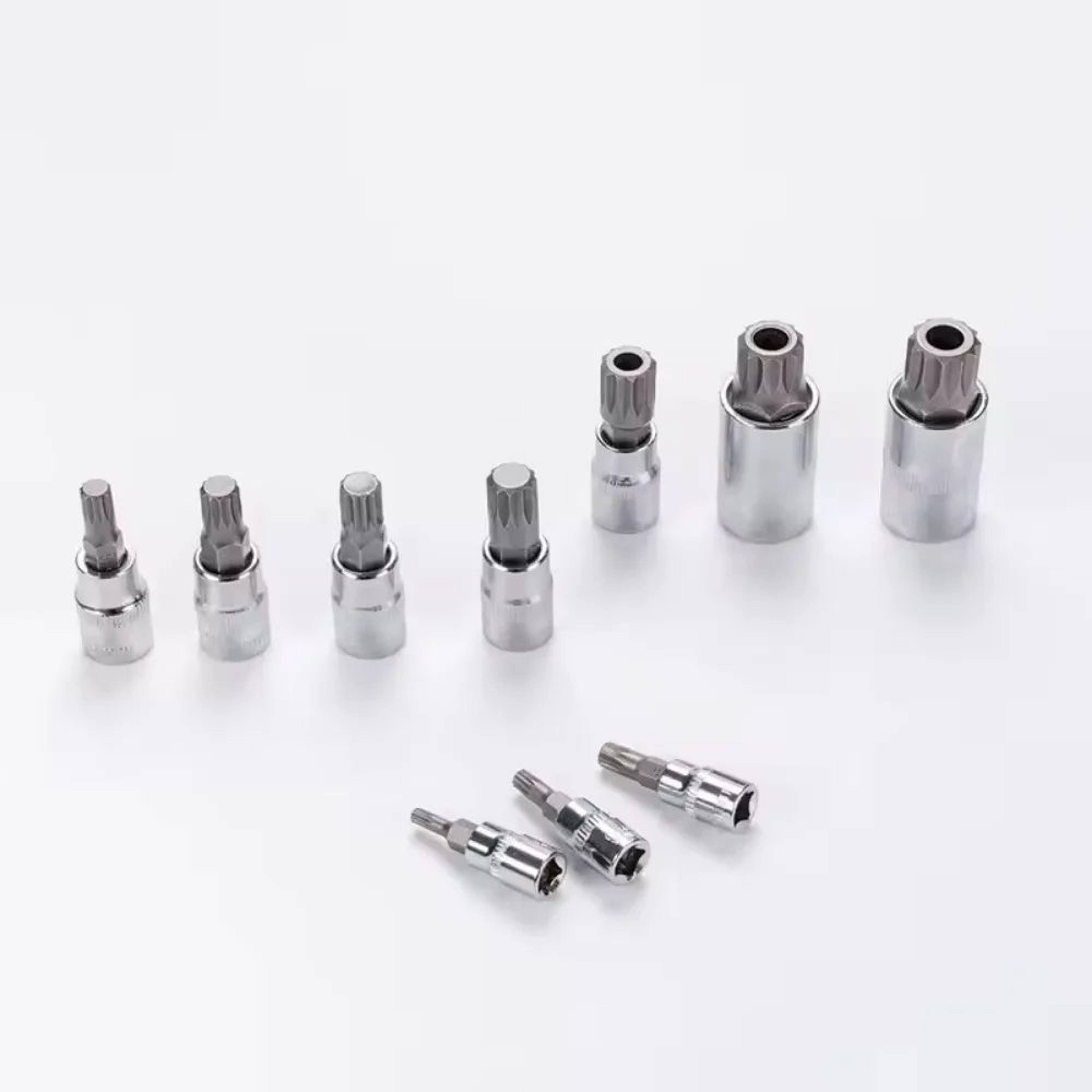 10PCS Triple Square Spline Bit Socket Set M4M18  TamperResistant XZN Driver Bits For Auto Repair 4