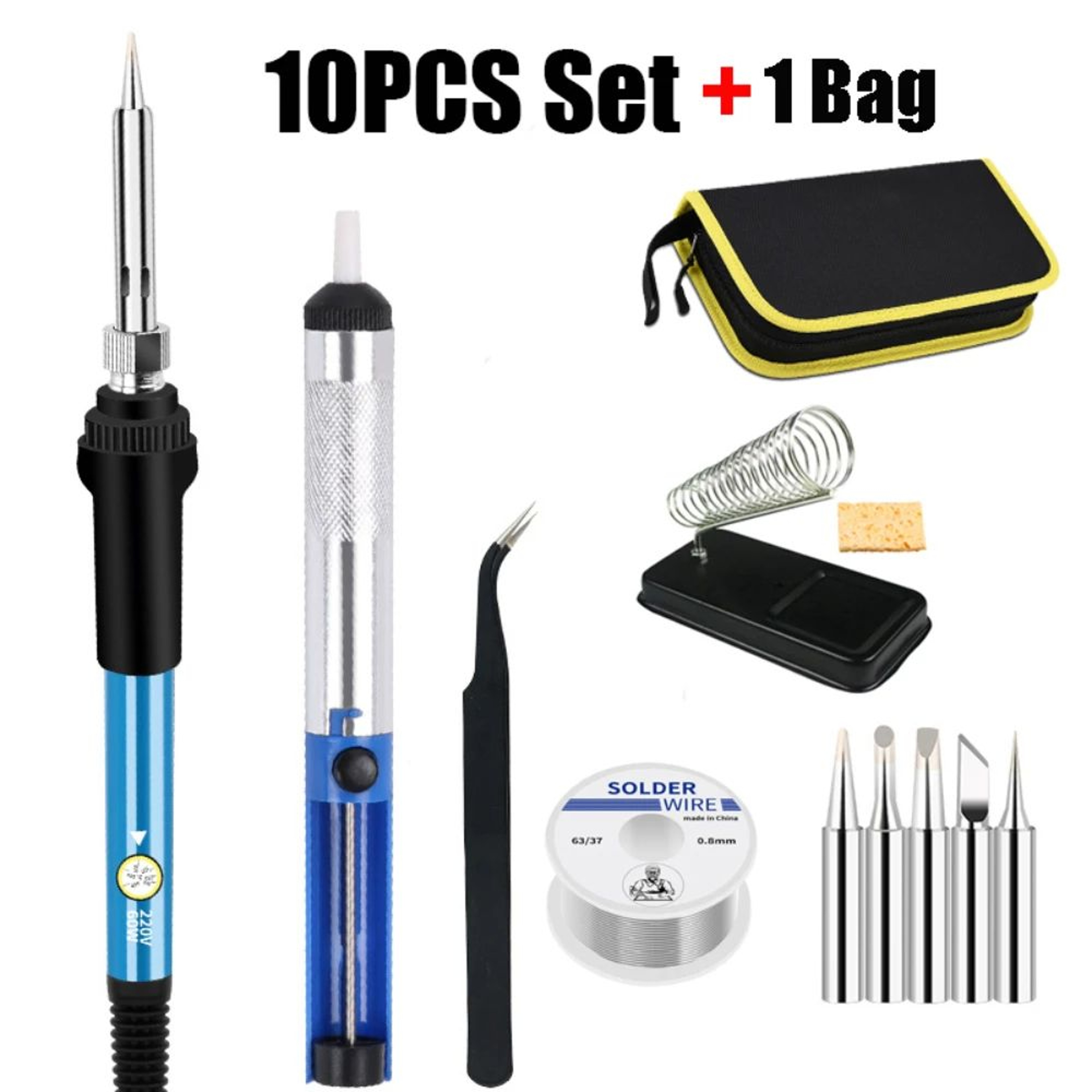 Adjustable Temperature Soldering Iron Kit 60W  110V220V Electric Solder Tool Set For Electronics Re 0