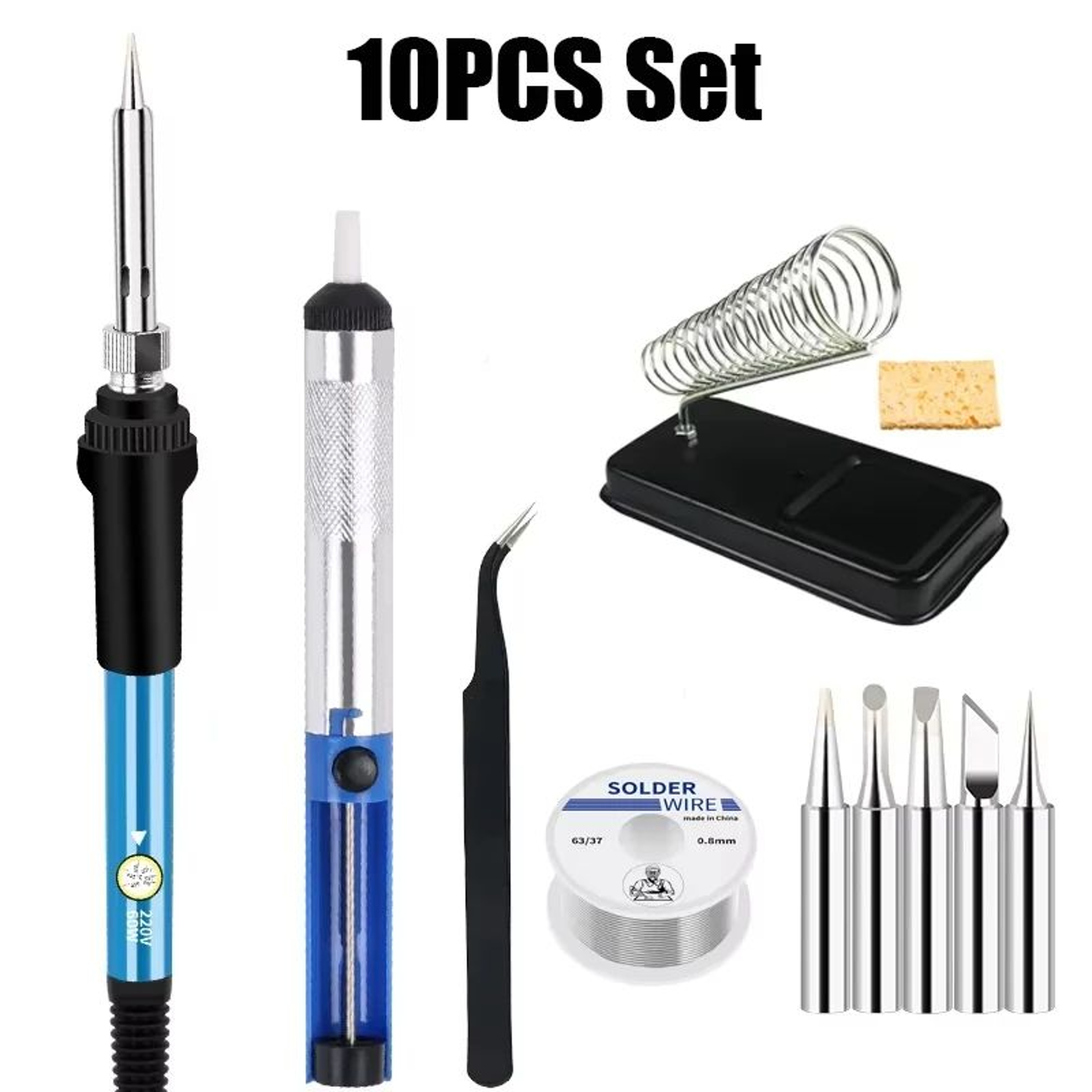 Adjustable Temperature Soldering Iron Kit 60W  110V220V Electric Solder Tool Set For Electronics Re 12