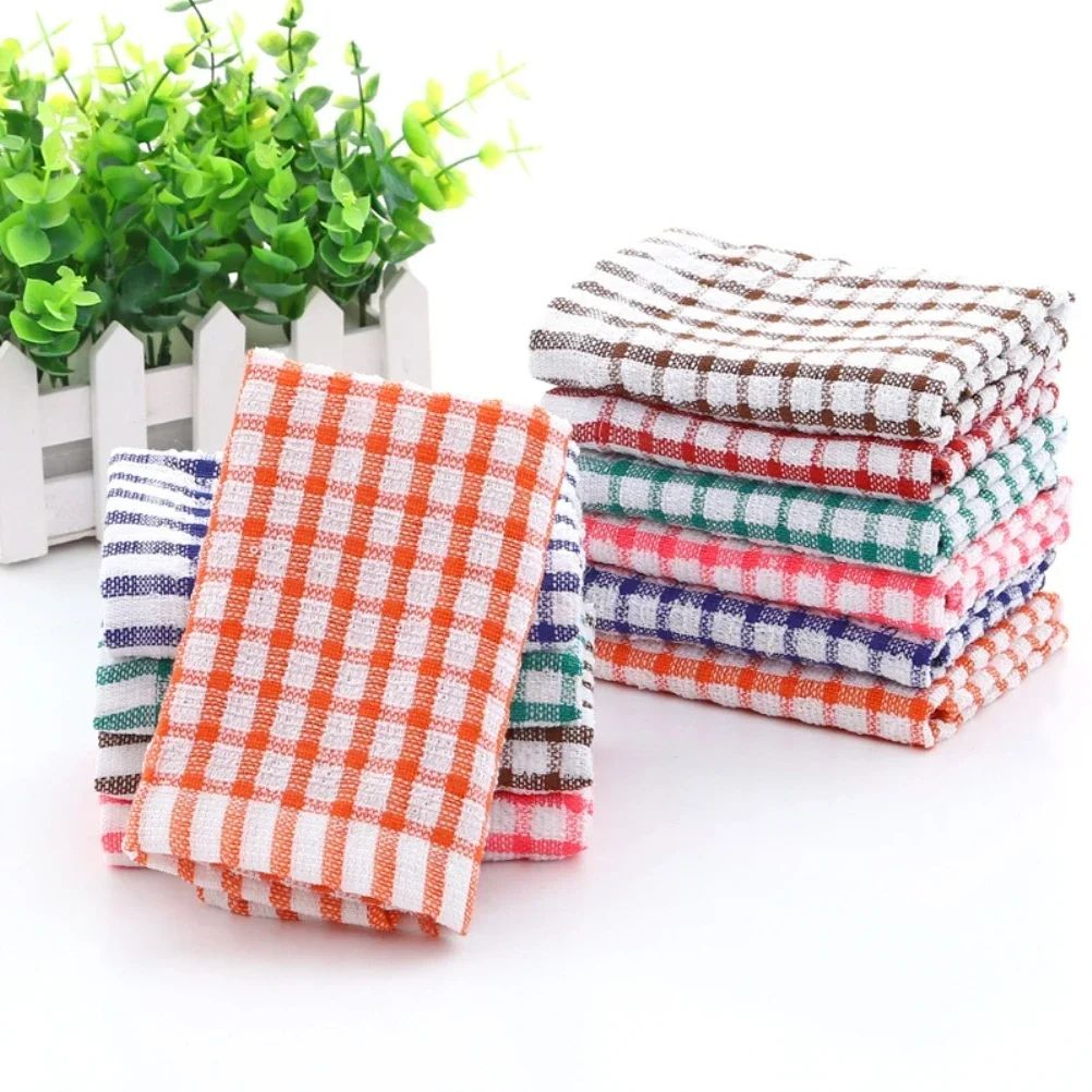 6 Pcs 100 Cotton Kitchen Cleaning Cloth Set  Absorbent Dish Towels For Restaurant Catering  Home Wi 0