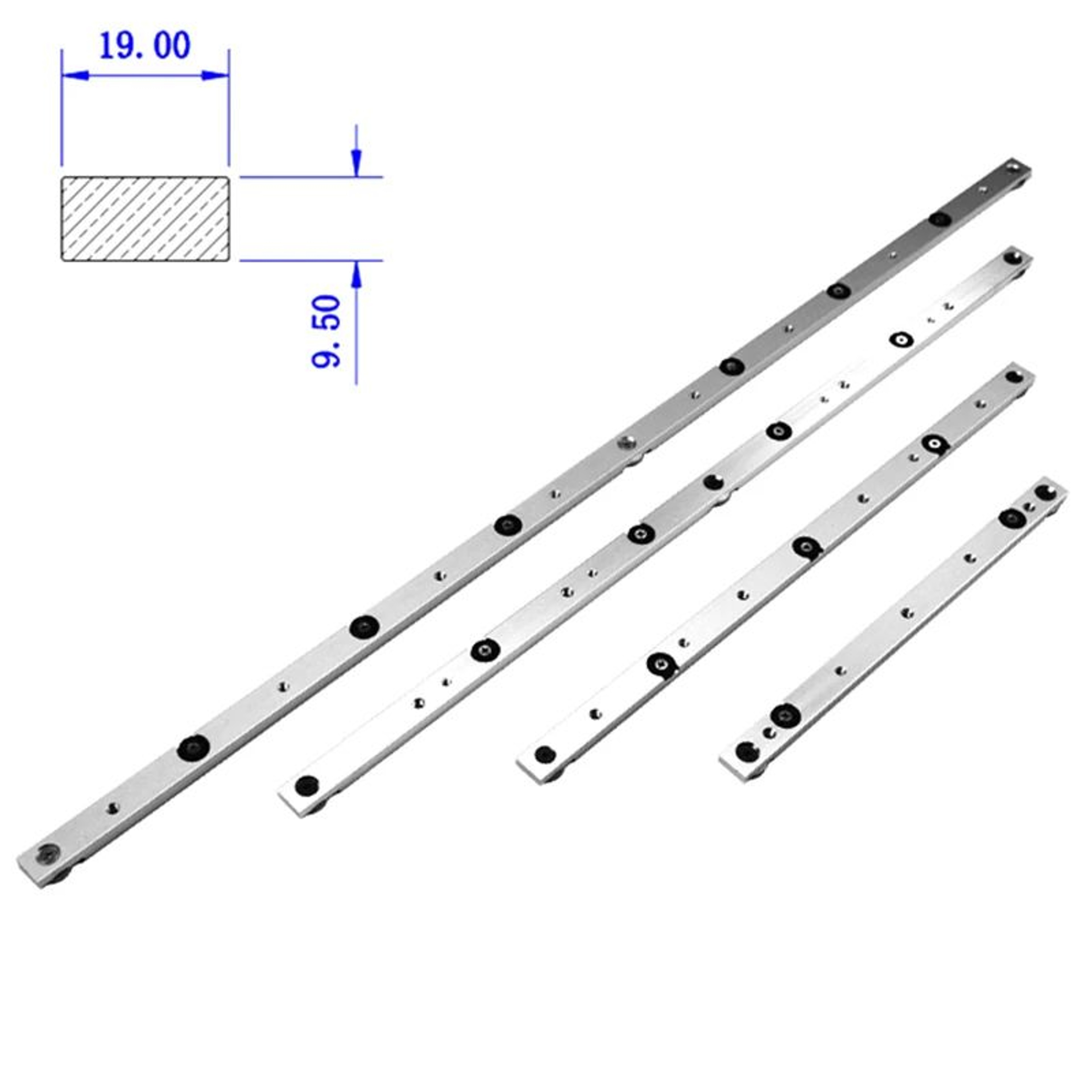 30 Type Aluminum TTrack  Miter Bar Slider Set  Table Saw Miter Slot Guide Rod For Precision Woodwor 5