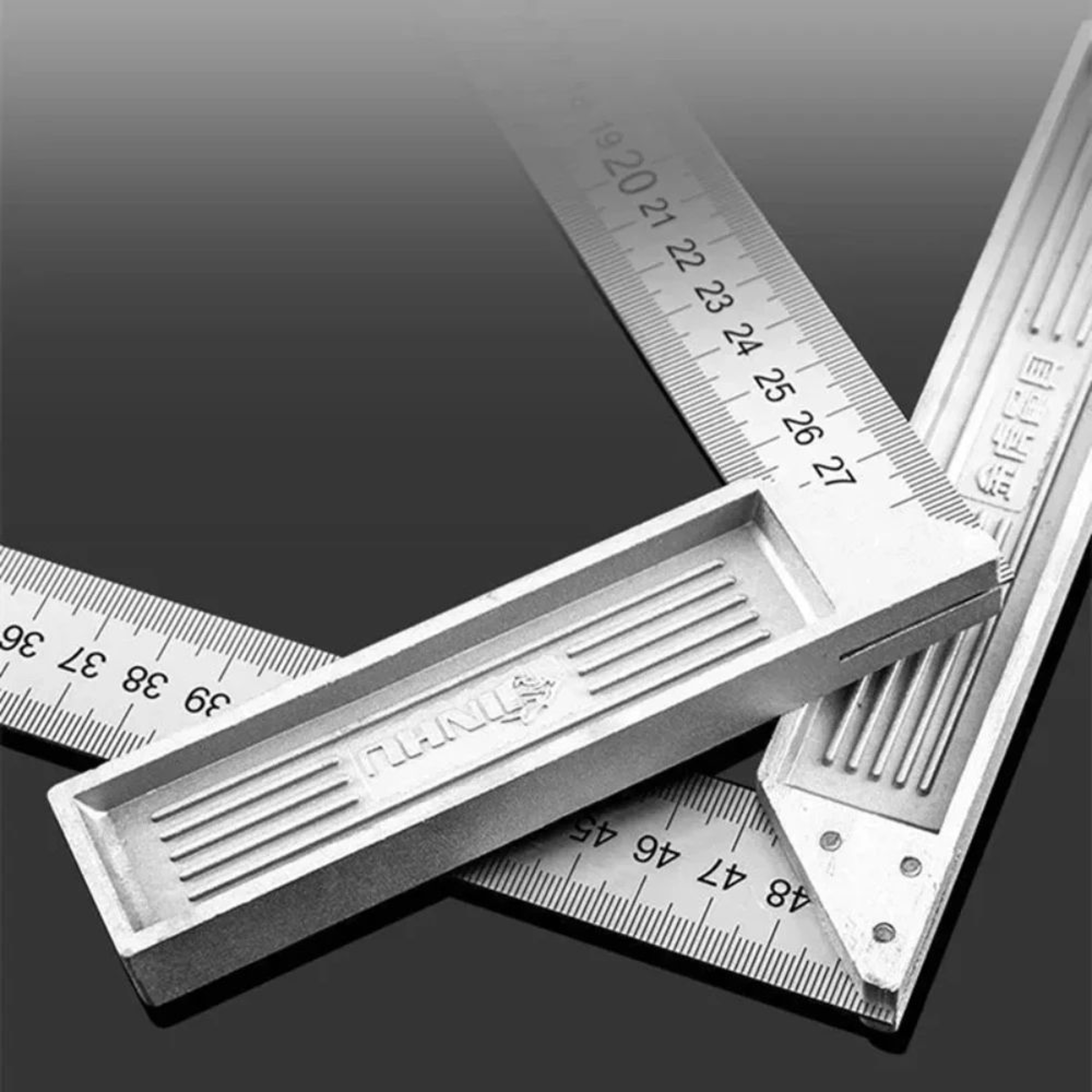 90 Aluminum Alloy Square Ruler  Right Angle Woodworking Measuring Tool Steel Turning Ruler Gauge Fo 4