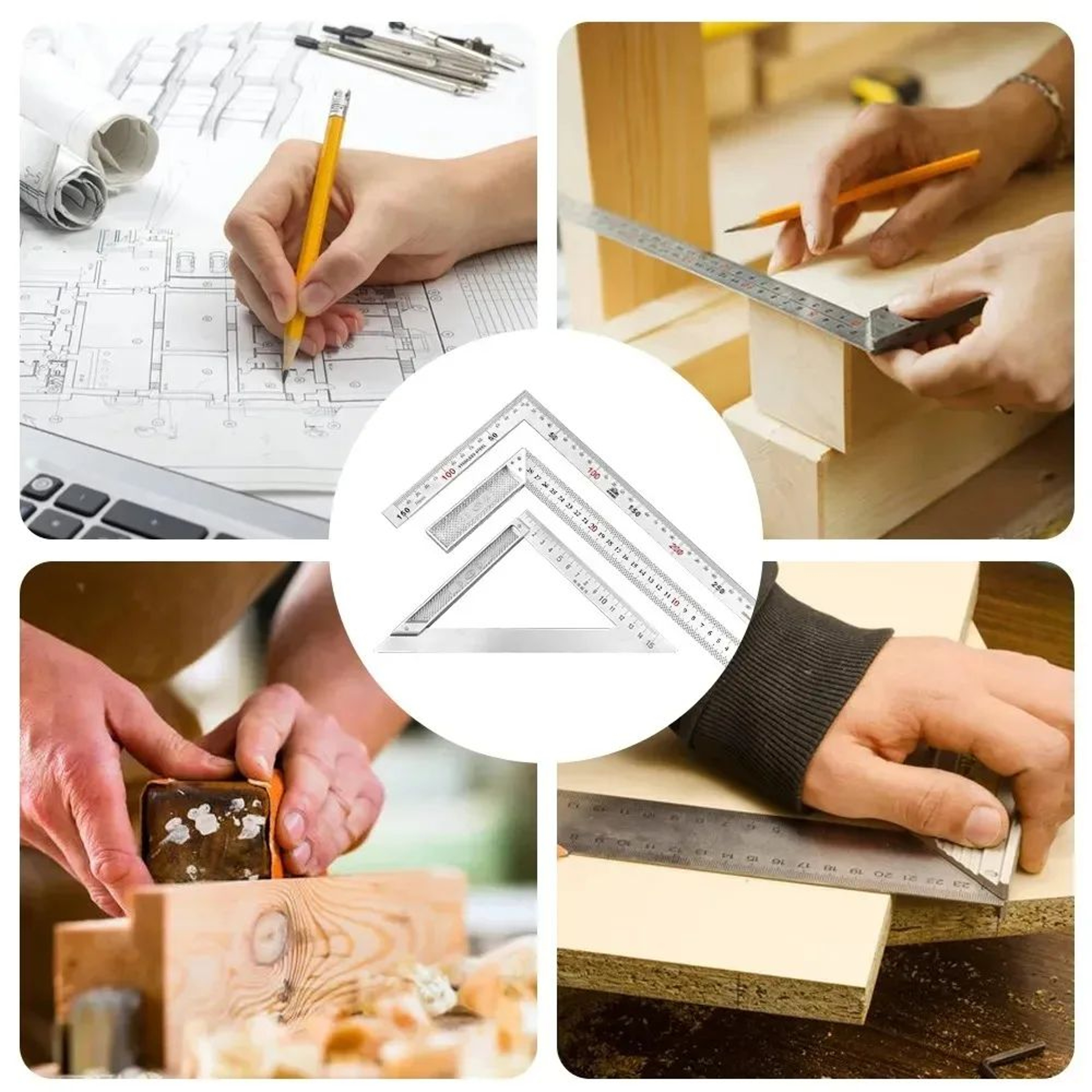 90 Aluminum Alloy Square Ruler  Right Angle Woodworking Measuring Tool Steel Turning Ruler Gauge Fo 5
