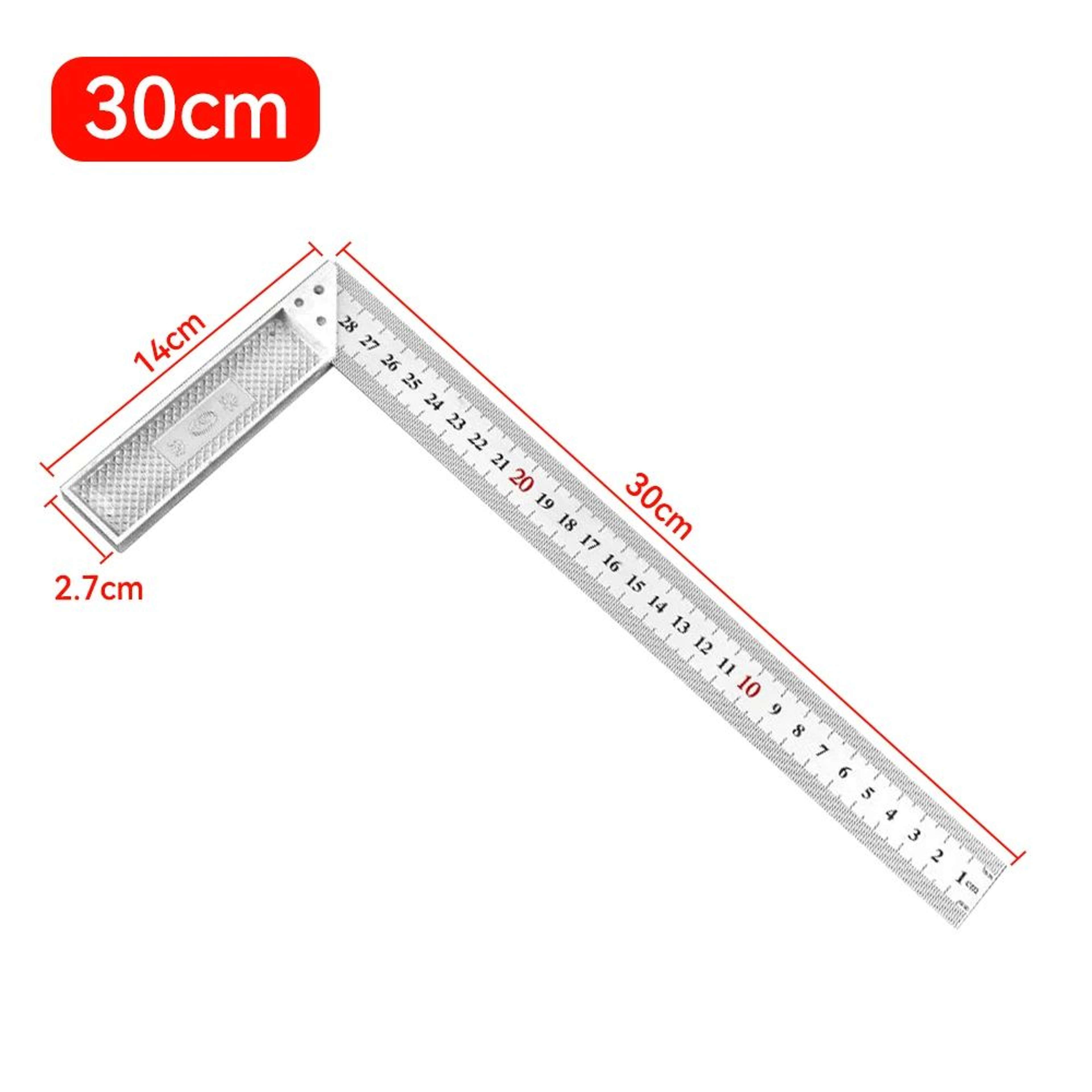 90 Aluminum Alloy Square Ruler  Right Angle Woodworking Measuring Tool Steel Turning Ruler Gauge Fo 7