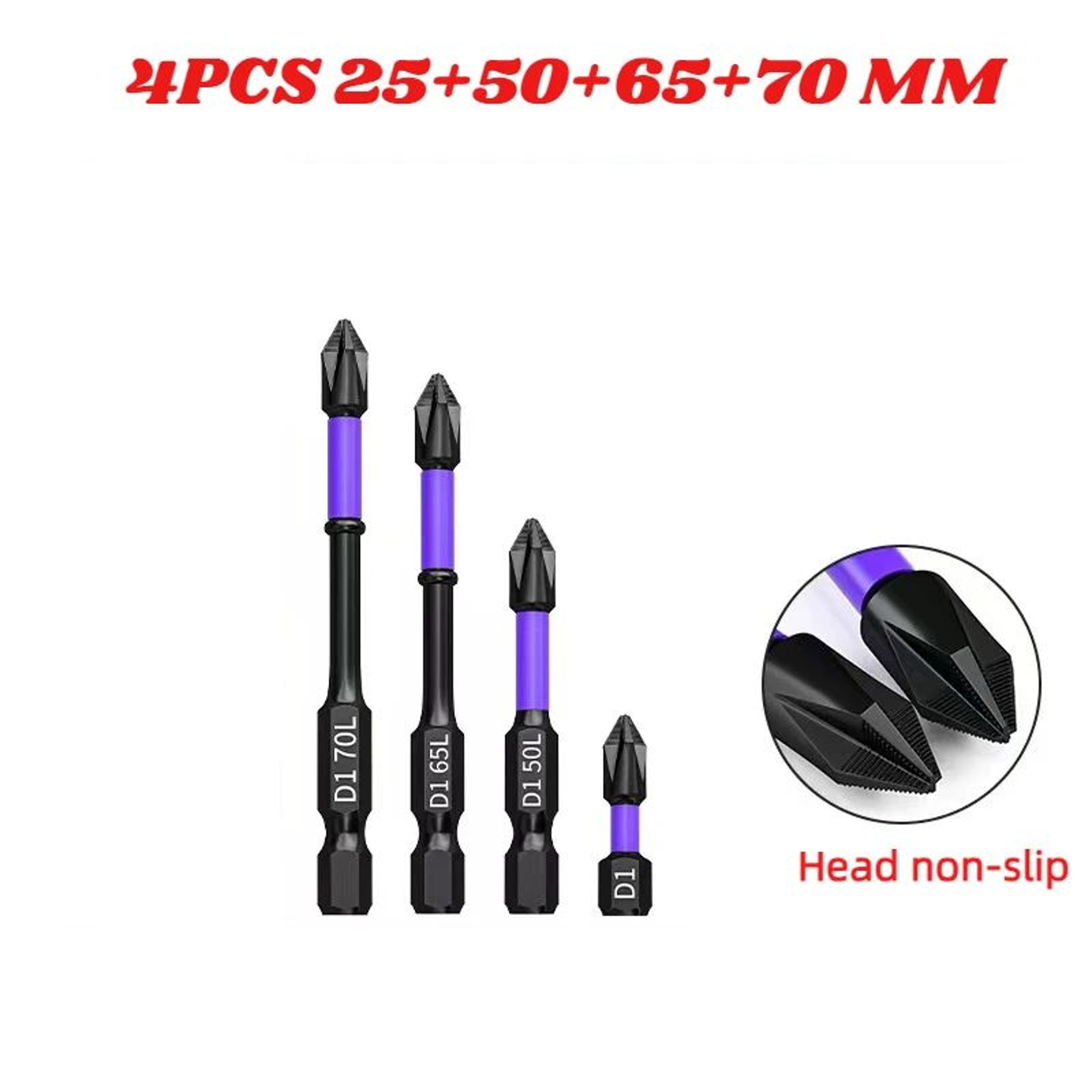 PH2 Magnetic Impact Driver Bit Set  Alloy Steel Phillips Cross Screwdriver Bits For Impact Drill No 7